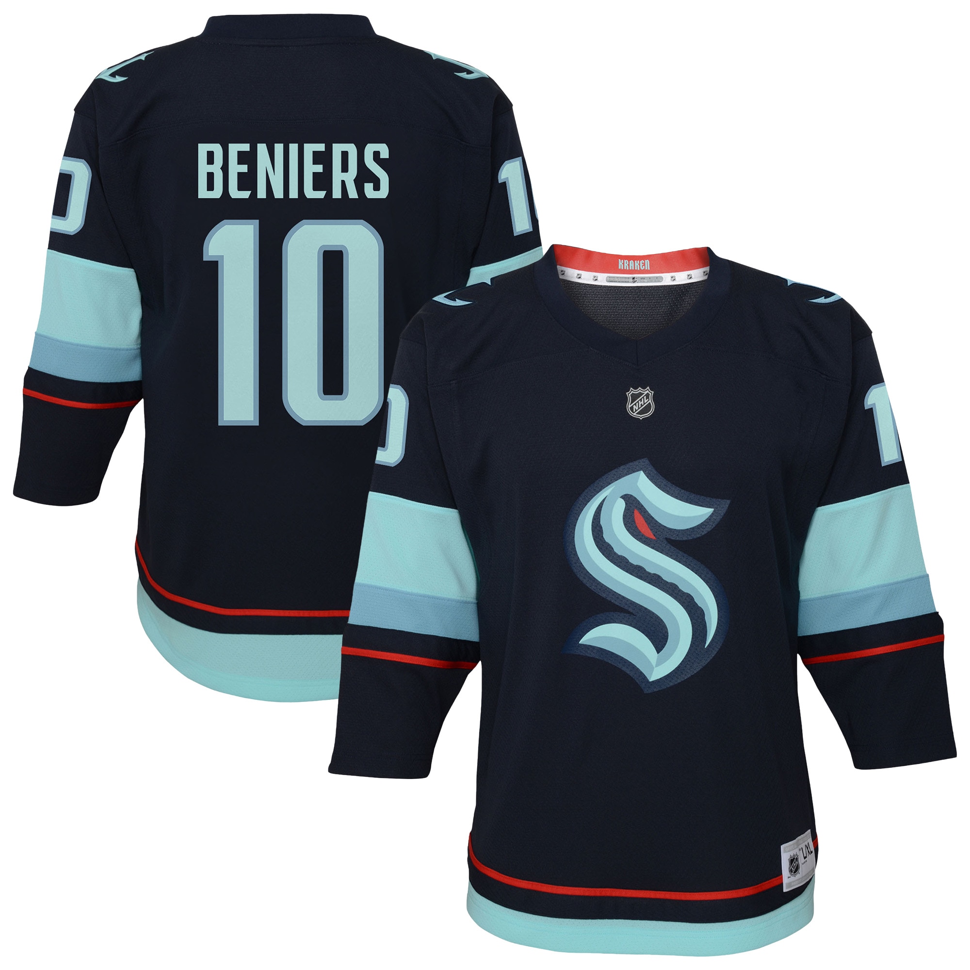 Youth Seattle Kraken Matty Beniers Navy Alternate Player Jersey - JS202 