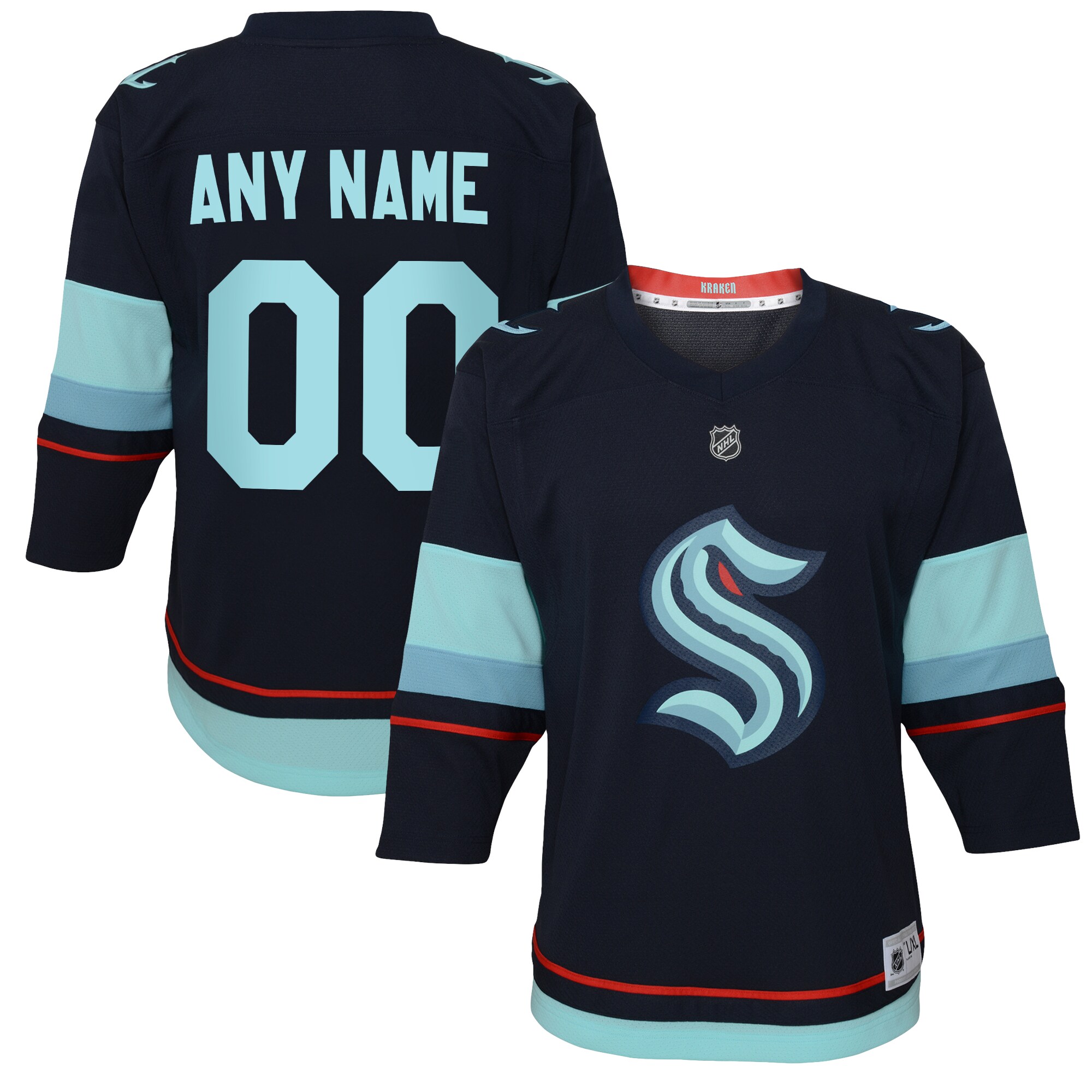 Youth Seattle Kraken Navy Home Custom Jersey - JS782 