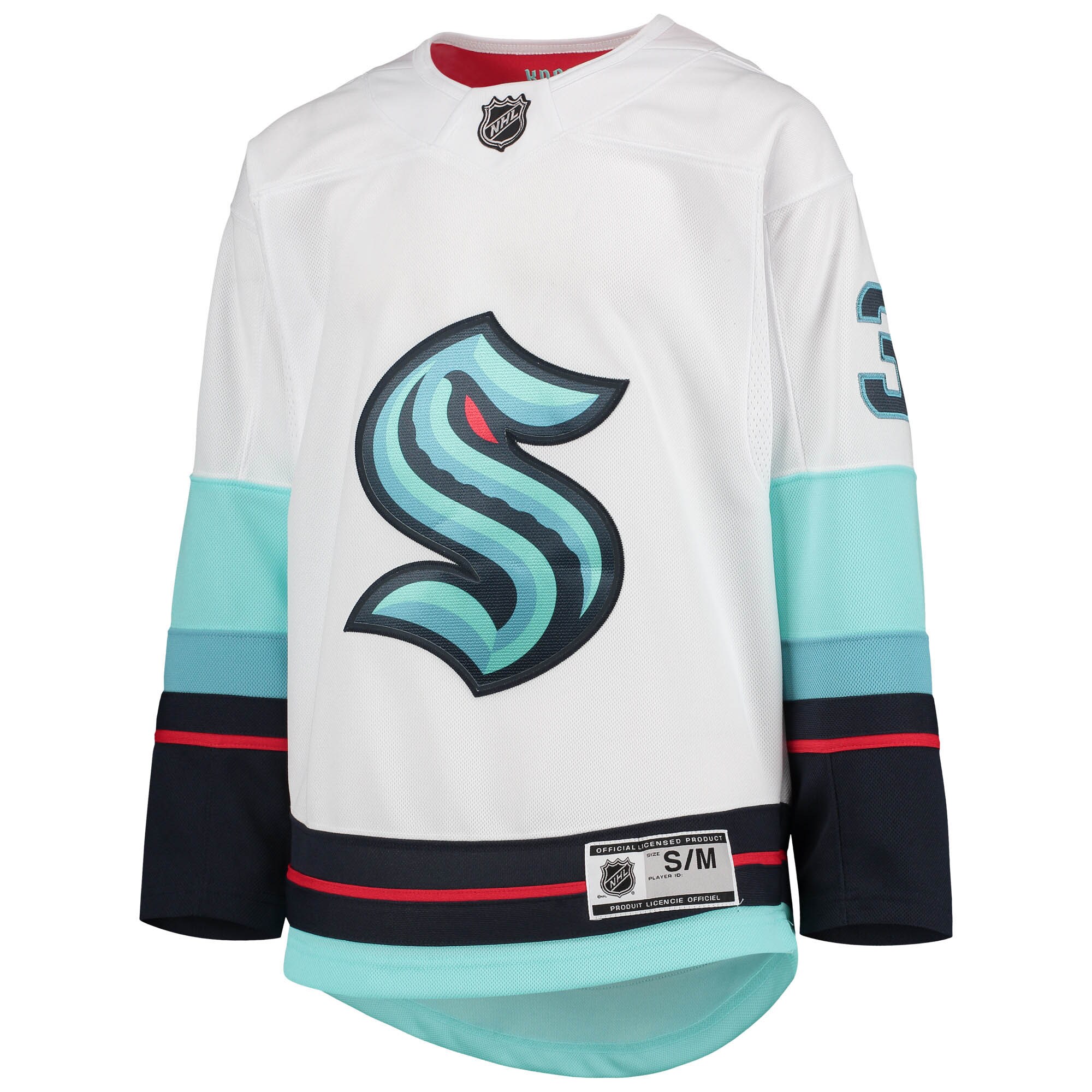 Alternative view of Youth Seattle Kraken Philipp Grubauer White Away Premier Player Jersey - JS927 