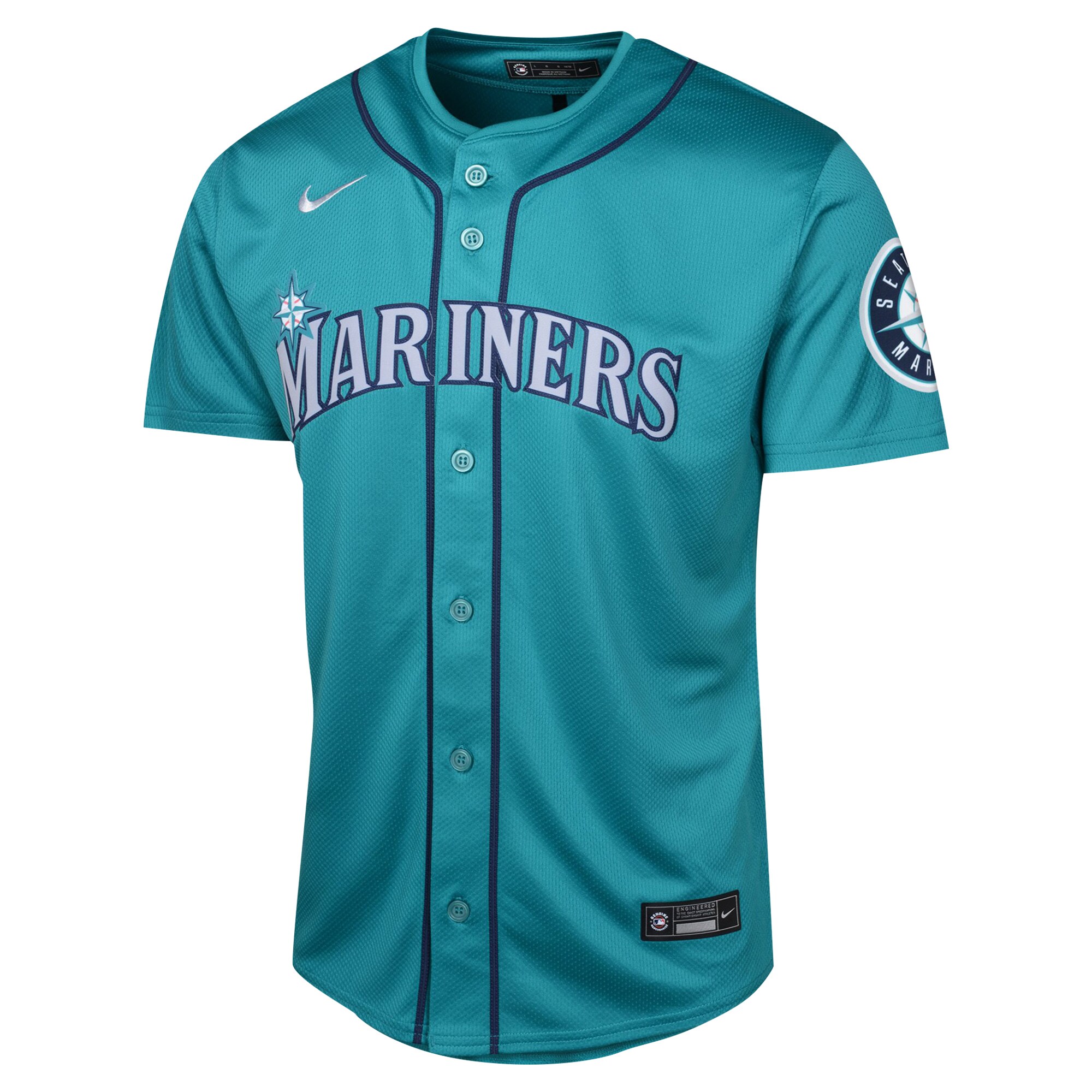 Alternative view of Youth Seattle Mariners Julio Rodríguez Aqua Alternate Limited Player Jersey 