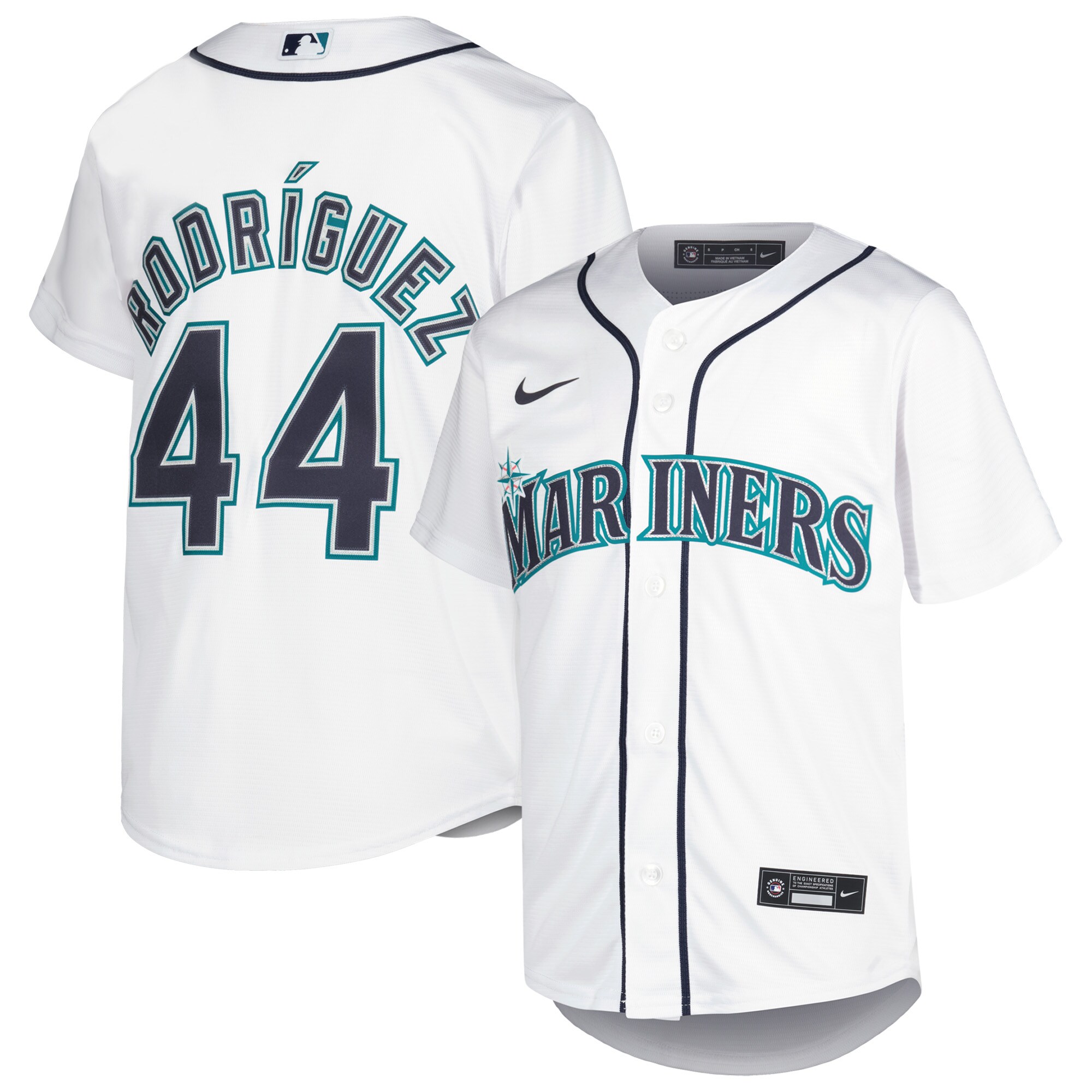 Youth Seattle Mariners Julio Rodríguez White Home Player Jersey 
