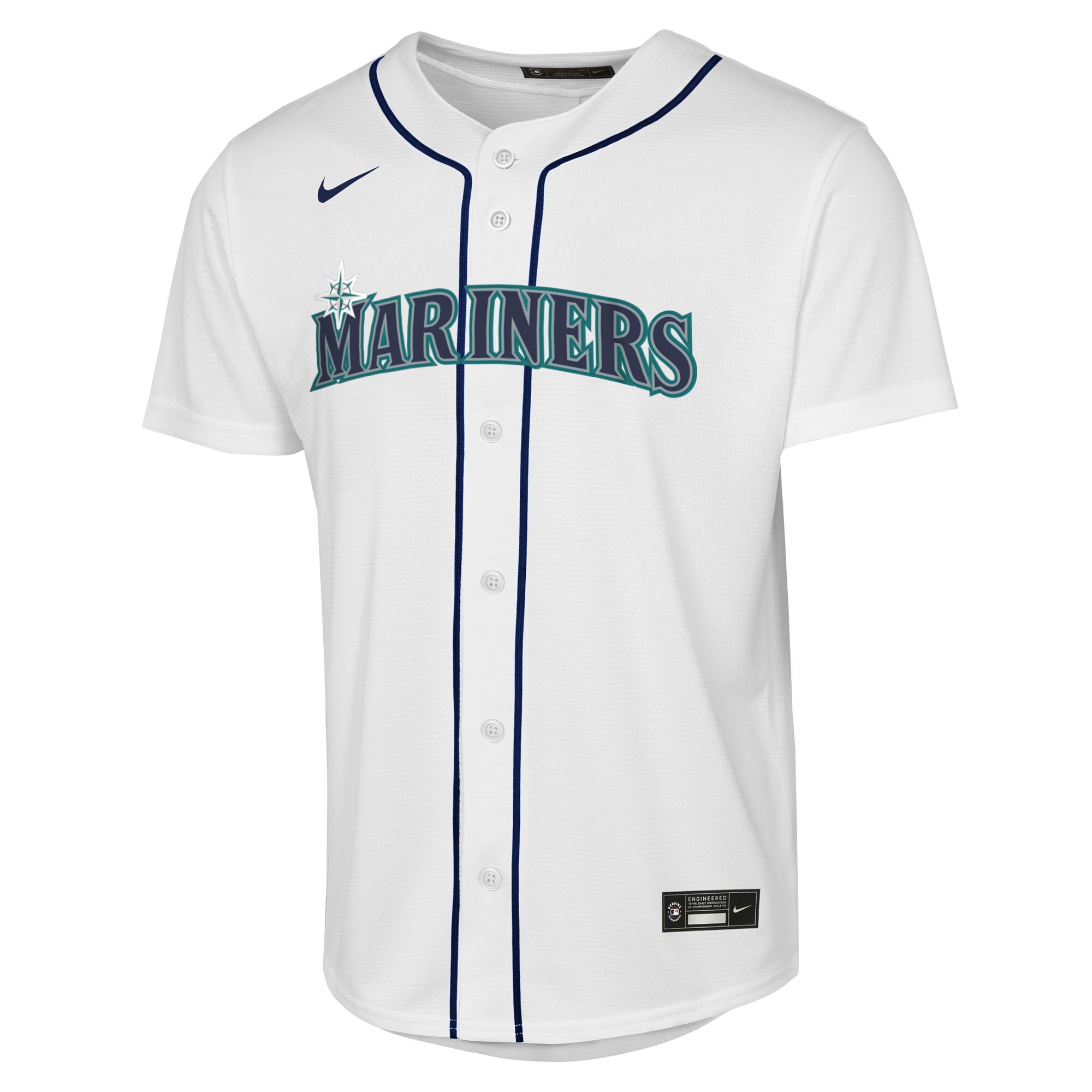 Alternative view of Youth Seattle Mariners Julio Rodriguez White Home Player Jersey 