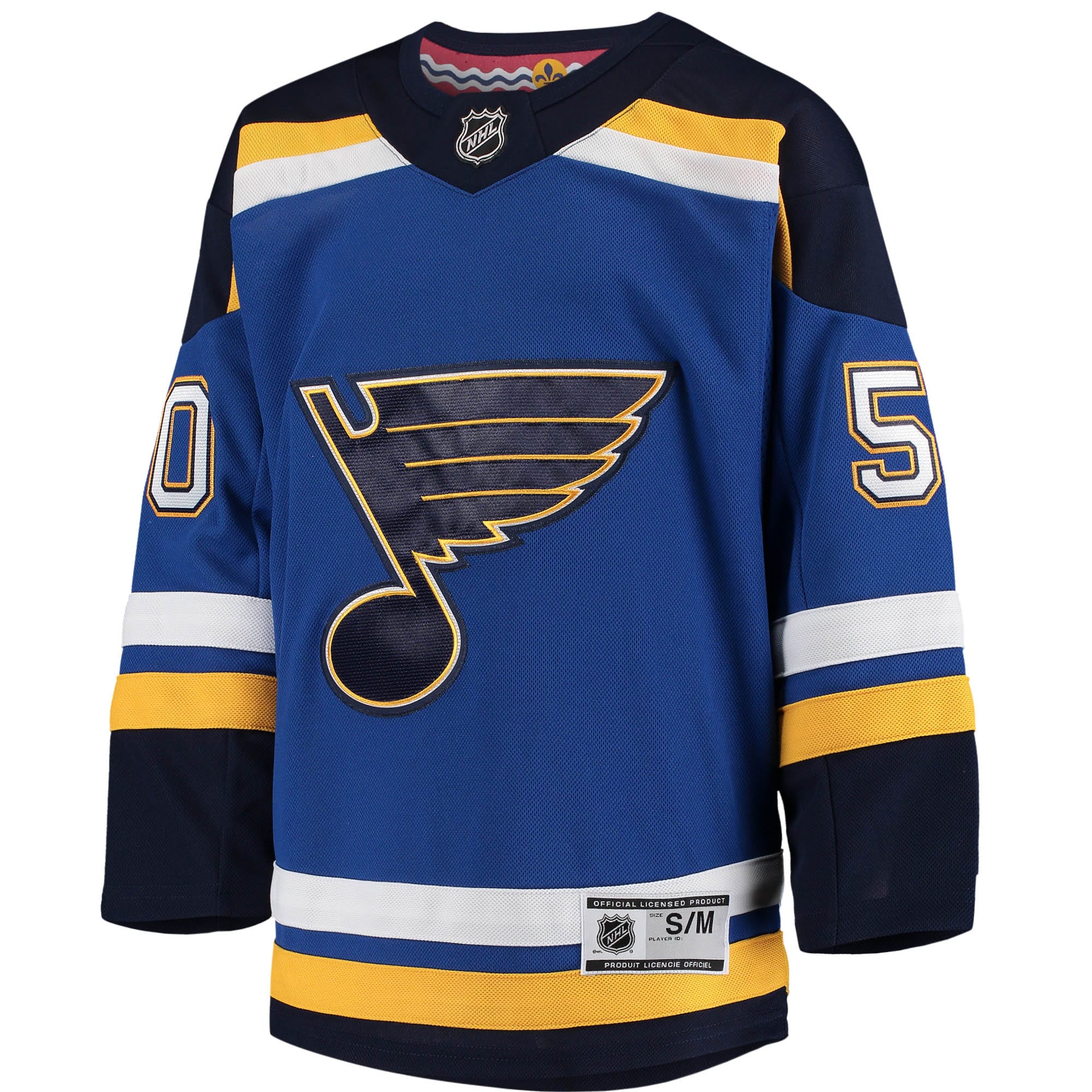 Alternative view of Youth St. Louis Blues Jordan Binnington Blue Home Premier Player Jersey - JS253 
