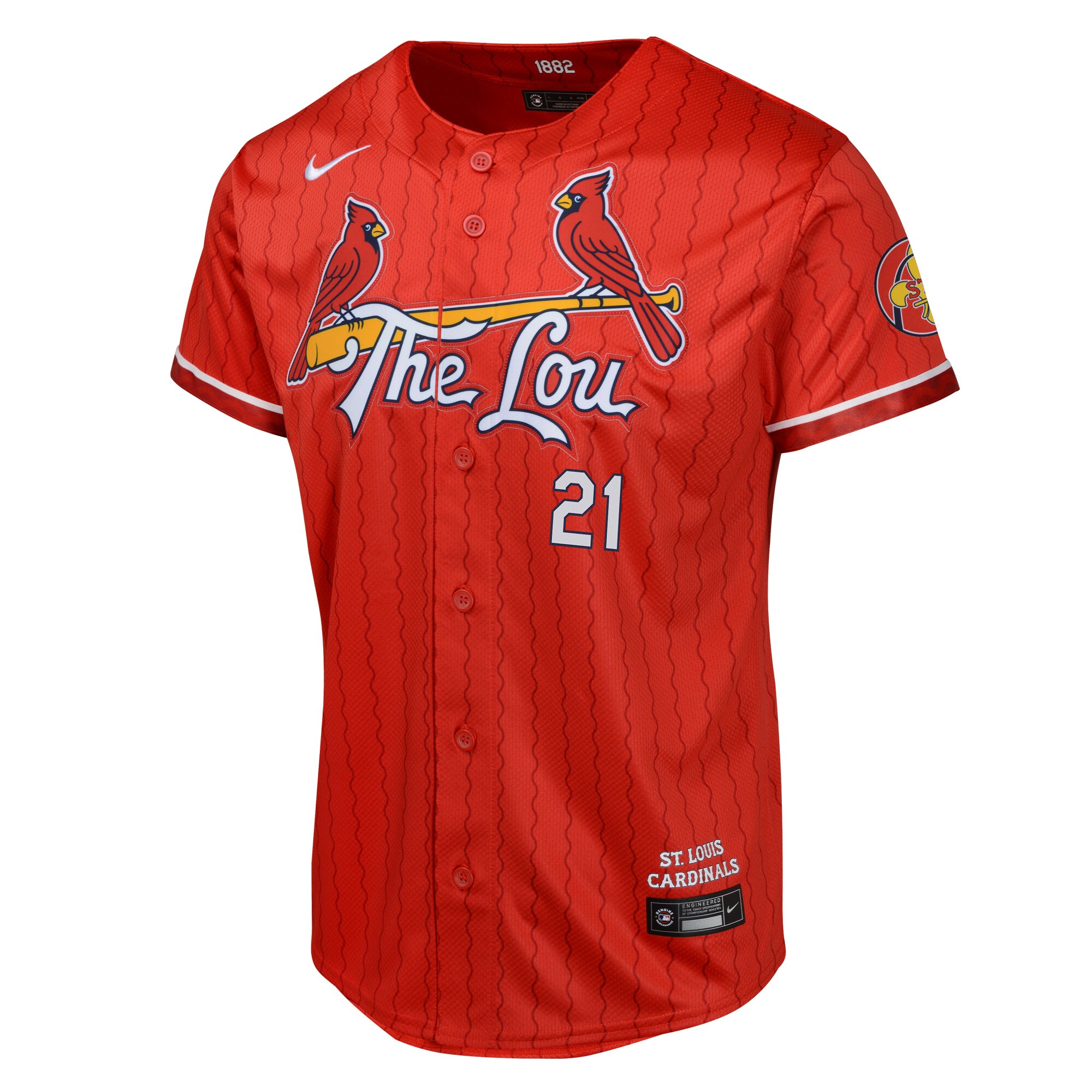 Alternative view of Youth St. Louis Cardinals Lars Nootbaar Red 2024 City Connect Limited Player Jersey 