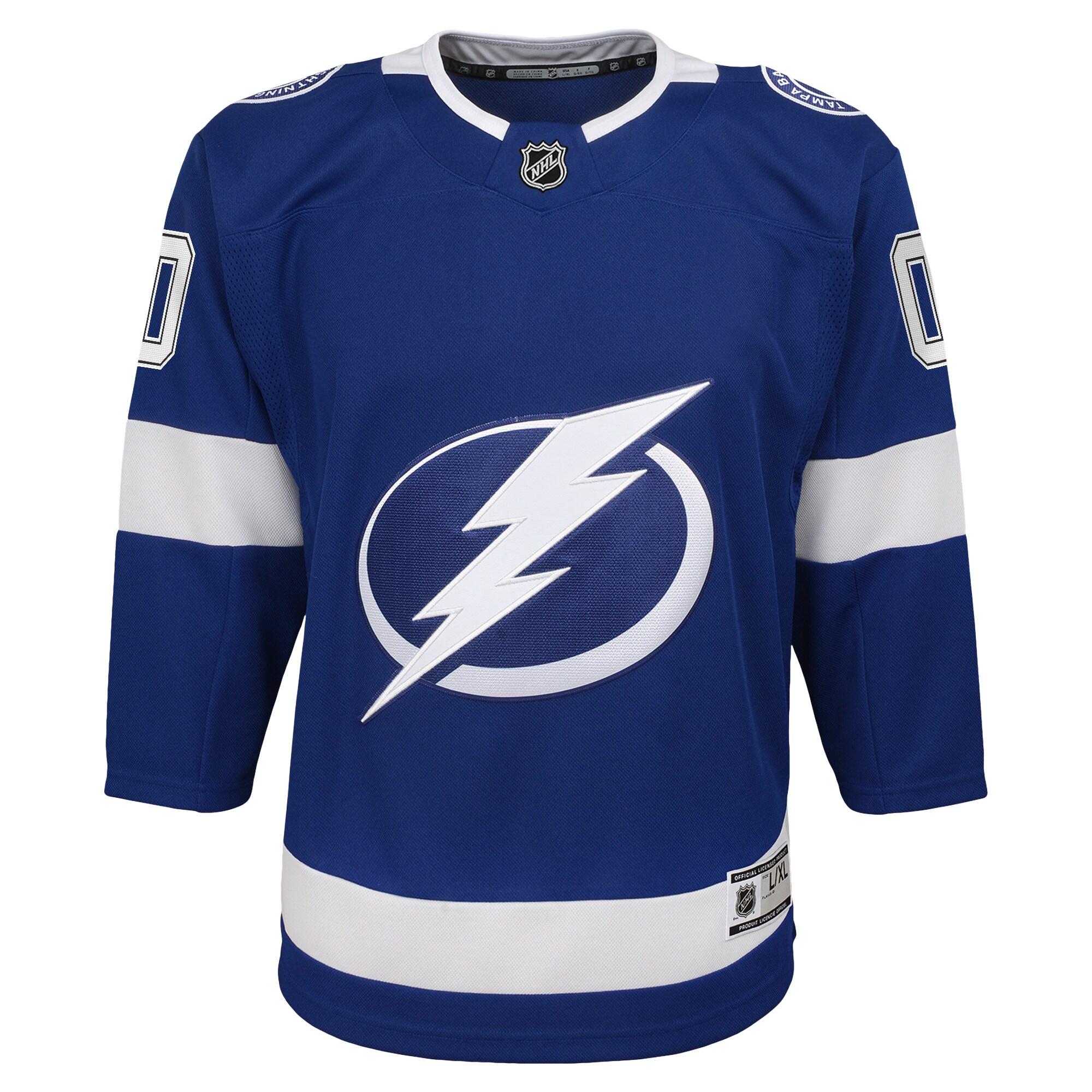 Alternative view of Youth Tampa Bay Lightning Blue Home Custom Premier Jersey - JS590 
