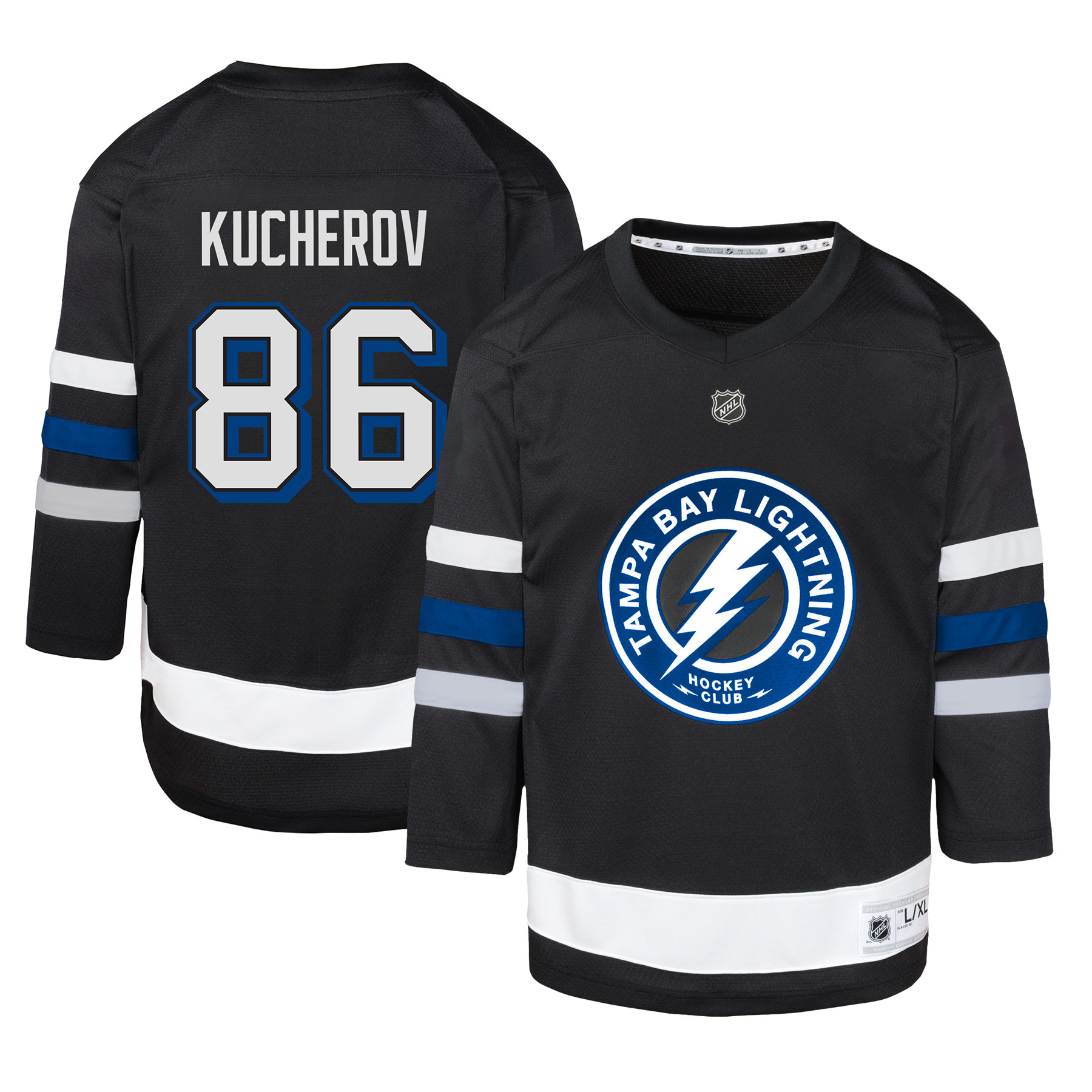Youth Tampa Bay Lightning Nikita Kucherov Black Alternate Player Jersey - JS690 
