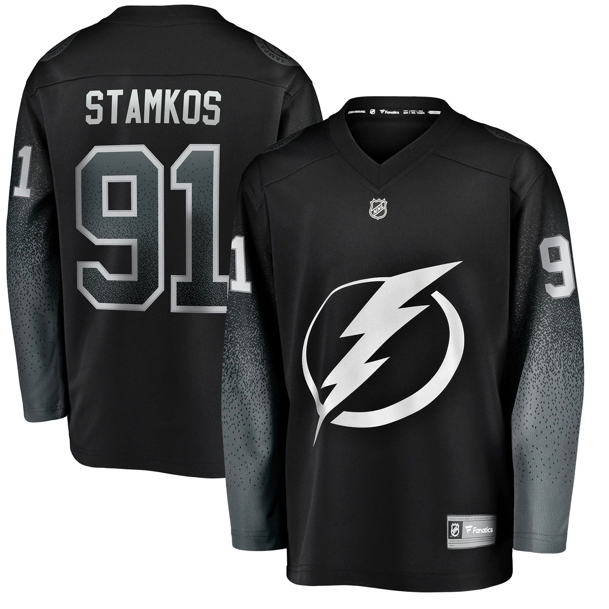 Youth Tampa Bay Lightning Steven Stamkos Black Alternate Breakaway Player Jersey - JS676 