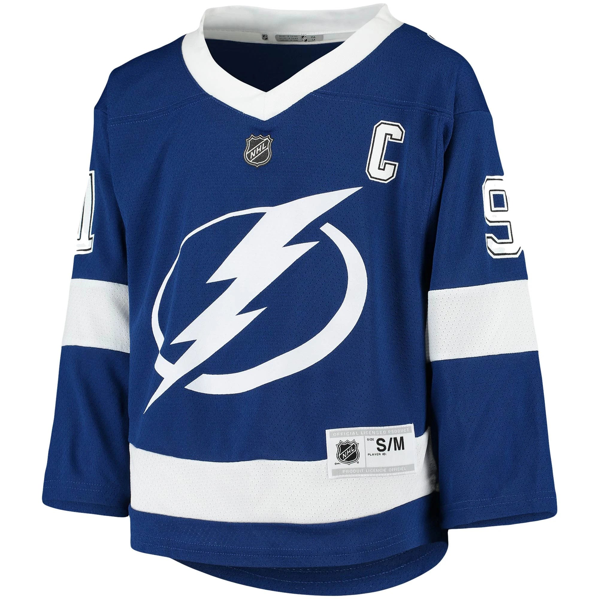 Alternative view of Youth Tampa Bay Lightning Steven Stamkos Blue Home Player Jersey - JS547 