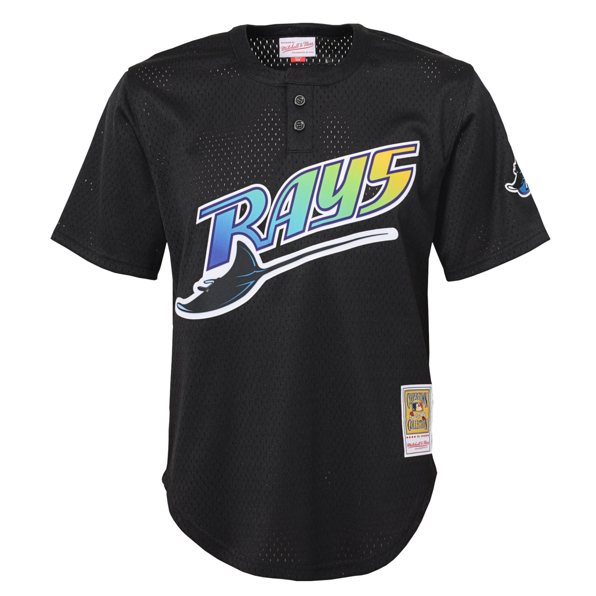 Alternative view of Youth Tampa Bay Rays Wade Boggs Mitchell & Ness Black Cooperstown Collection Mesh Batting Practice Jersey - JS387 
