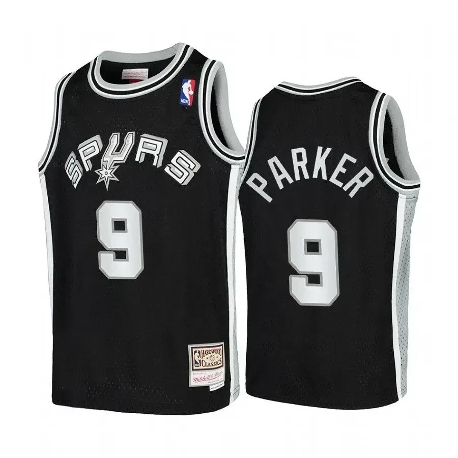 Youth Tony Parker San Antonio Spurs Hardwood Classics Jersey - Black - JS982 