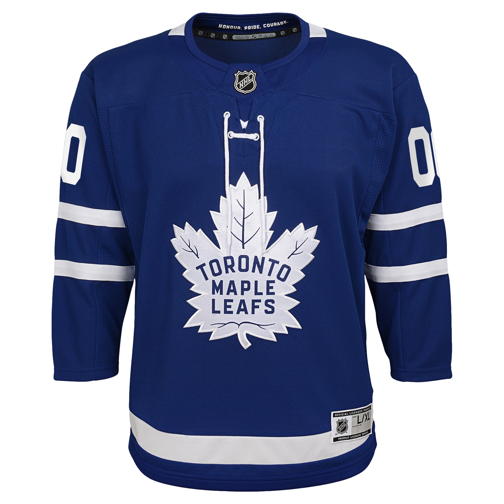 Alternative view of Youth Toronto Maple Leafs Blue Home Premier Custom Jersey - JS319 