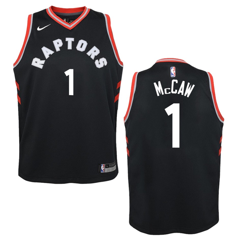 Youth Toronto Raptors #1 Patrick Mccaw Statement Swingman Jersey - Black