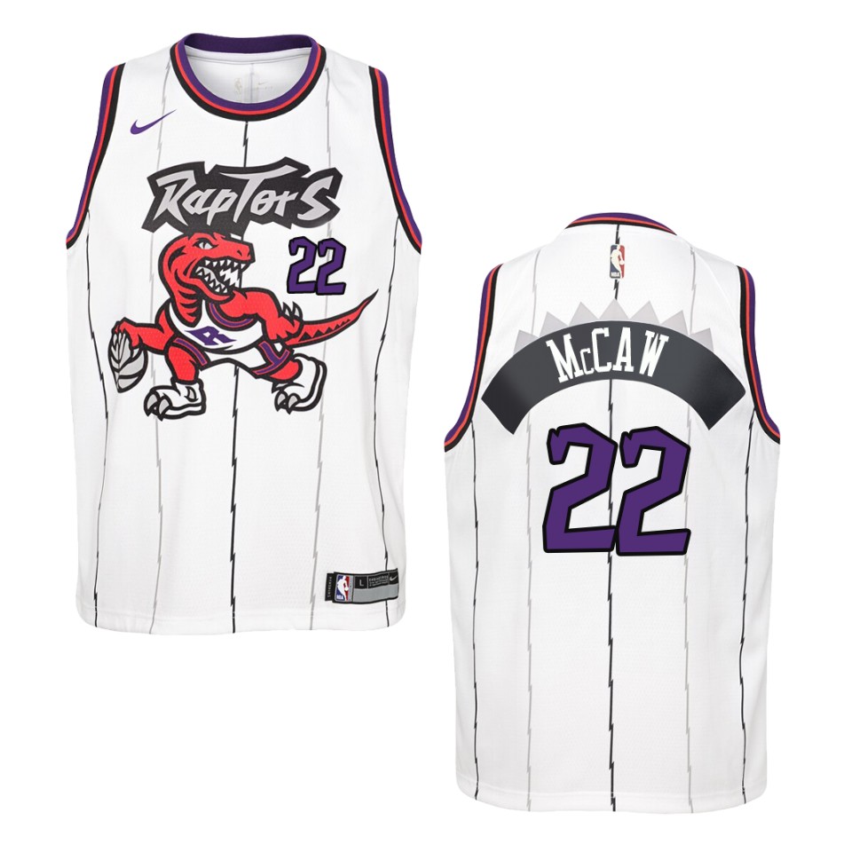Youth Toronto Raptors #22 Patrick Mccaw Hardwood Classics Swingman Jersey - White