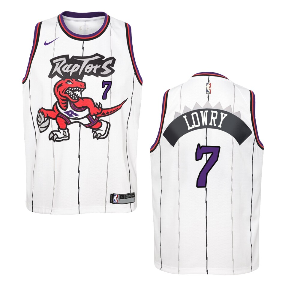 Youth Toronto Raptors #7 Kyle Lowry Hardwood Classics Swingman Jersey - White