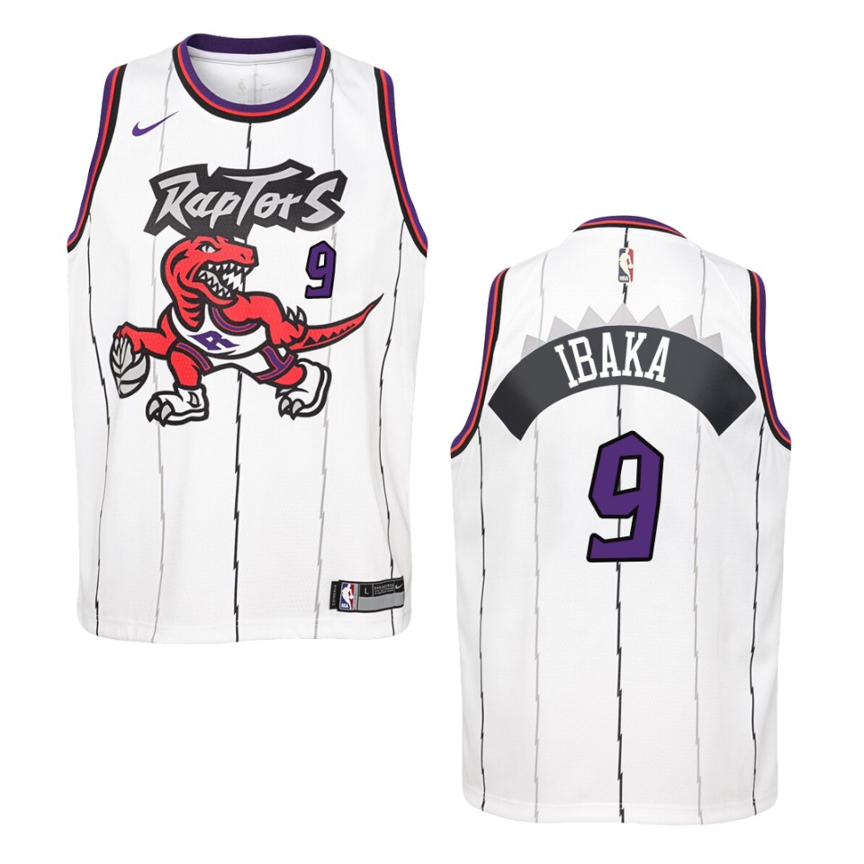 Youth Toronto Raptors #9 Serge Ibaka Hardwood Classics Swingman Jersey - White