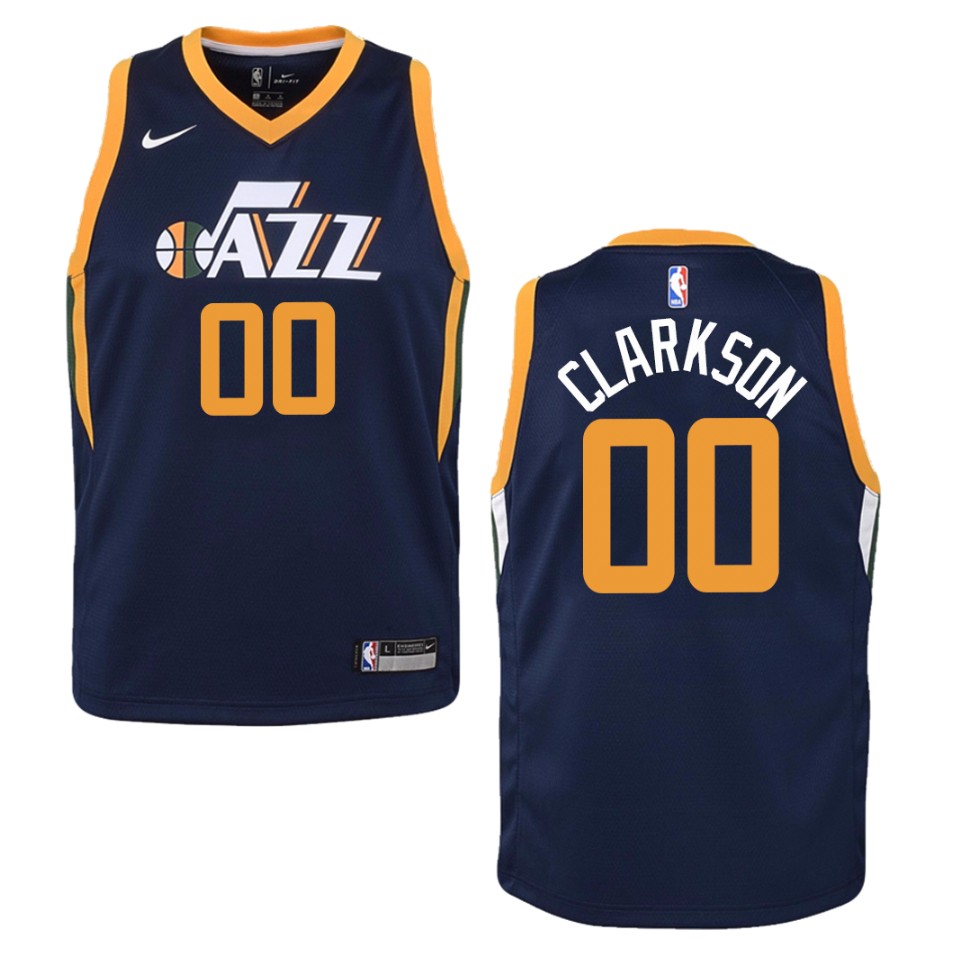 Youth Utah Jazz #00 Jordan Clarkson Icon Swingman Jersey - Navy