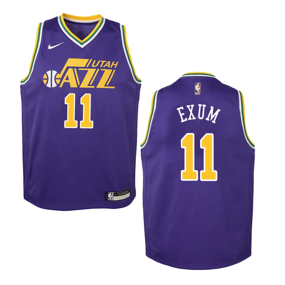 Youth Utah Jazz #11 Dante Exum Hardwood Classics Swingman Jersey - Purple