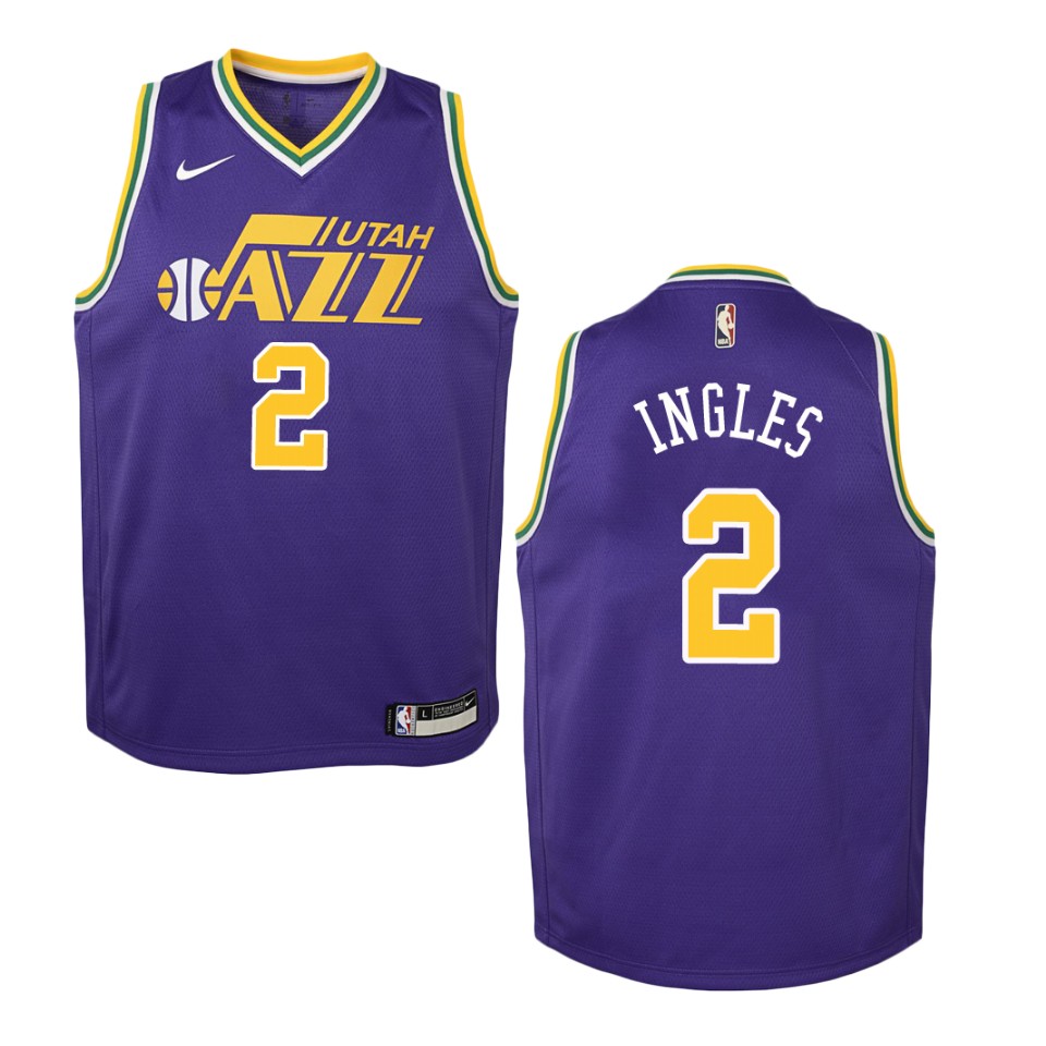 Youth Utah Jazz #2 Joe Ingles Hardwood Classics Swingman Jersey - Purple