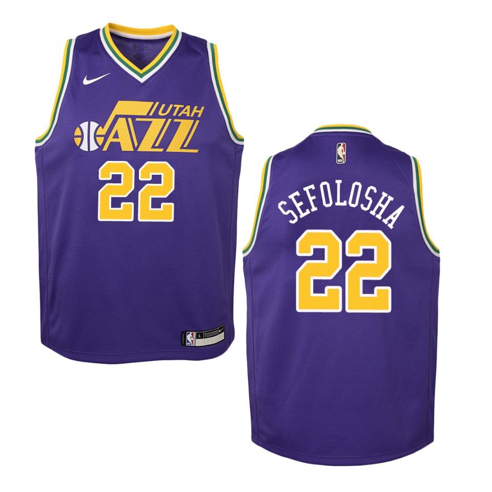 Youth Utah Jazz #22 Thabo Sefolosha Hardwood Classics Swingman Jersey - Purple