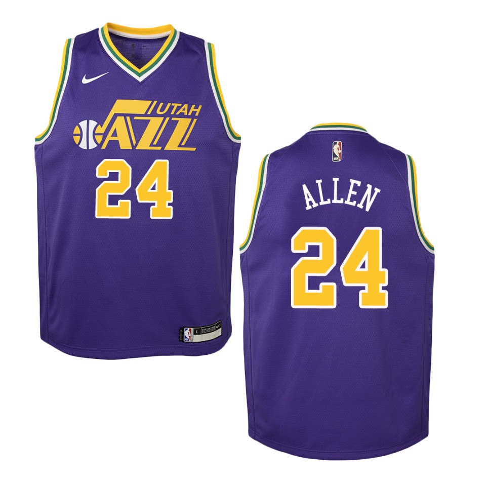 Youth Utah Jazz #24 Grayson Allen Hardwood Classics Swingman Jersey - Purple