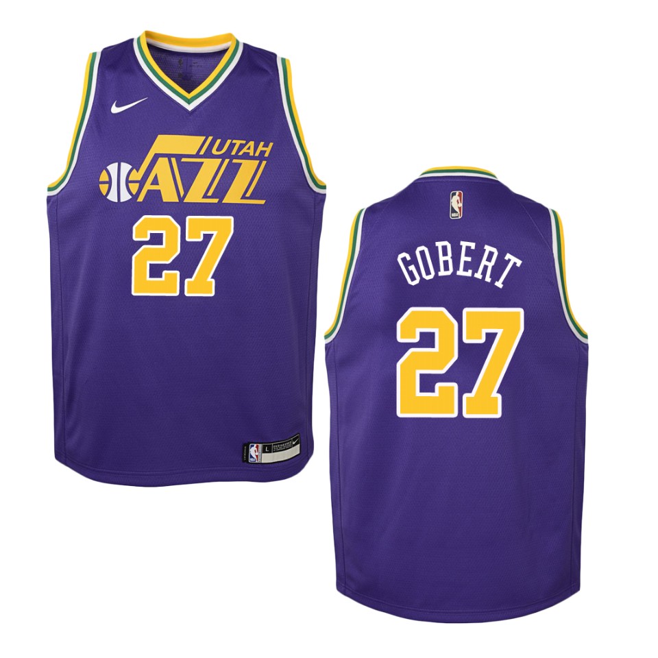 Youth Utah Jazz #27 Rudy Gobert Hardwood Classics Swingman Jersey - Purple