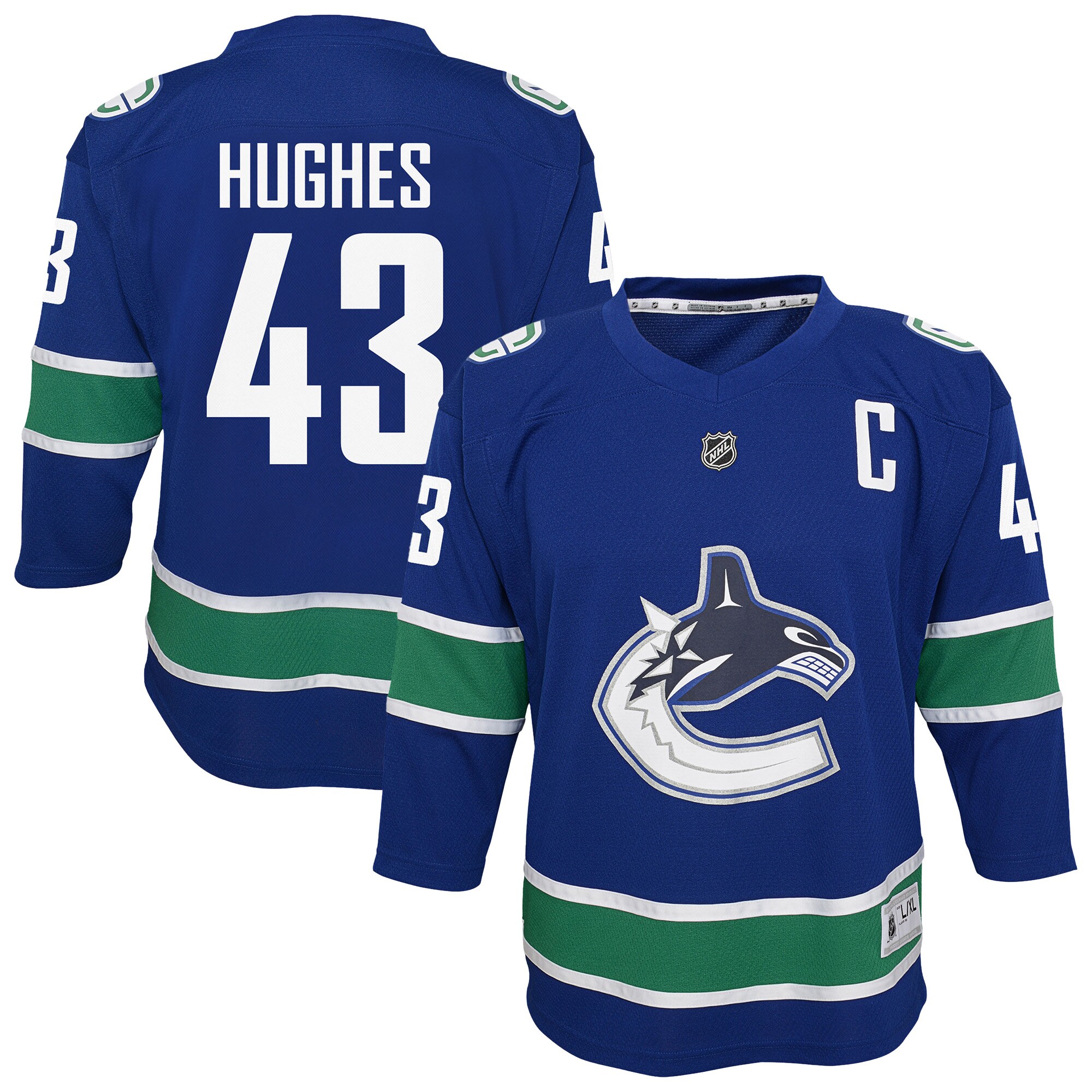 Youth Vancouver Canucks Quinn Hughes Blue Alternate Player Jersey - JS441 
