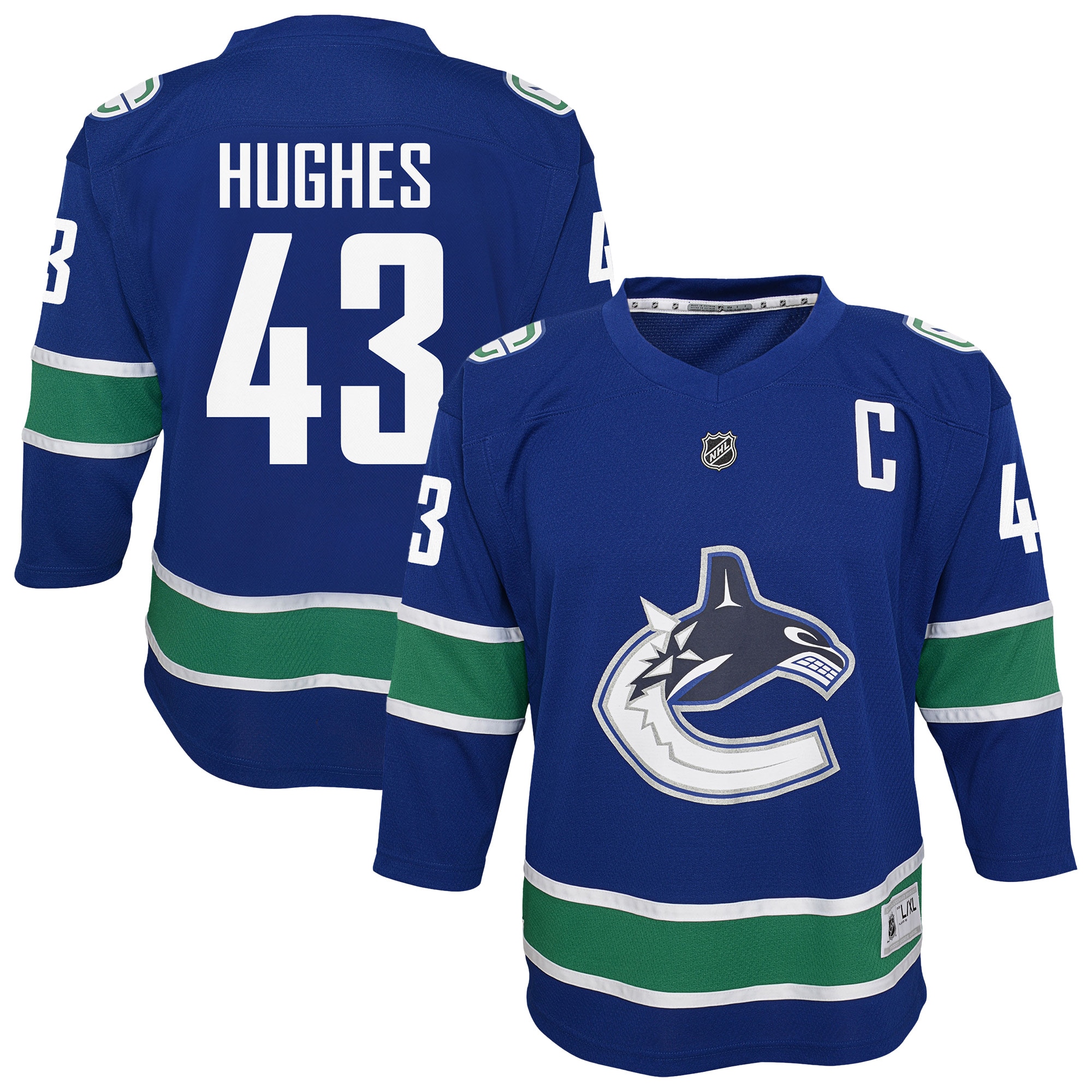 Youth Vancouver Canucks Quinn Hughes Blue Alternate Player Jersey - JS776 