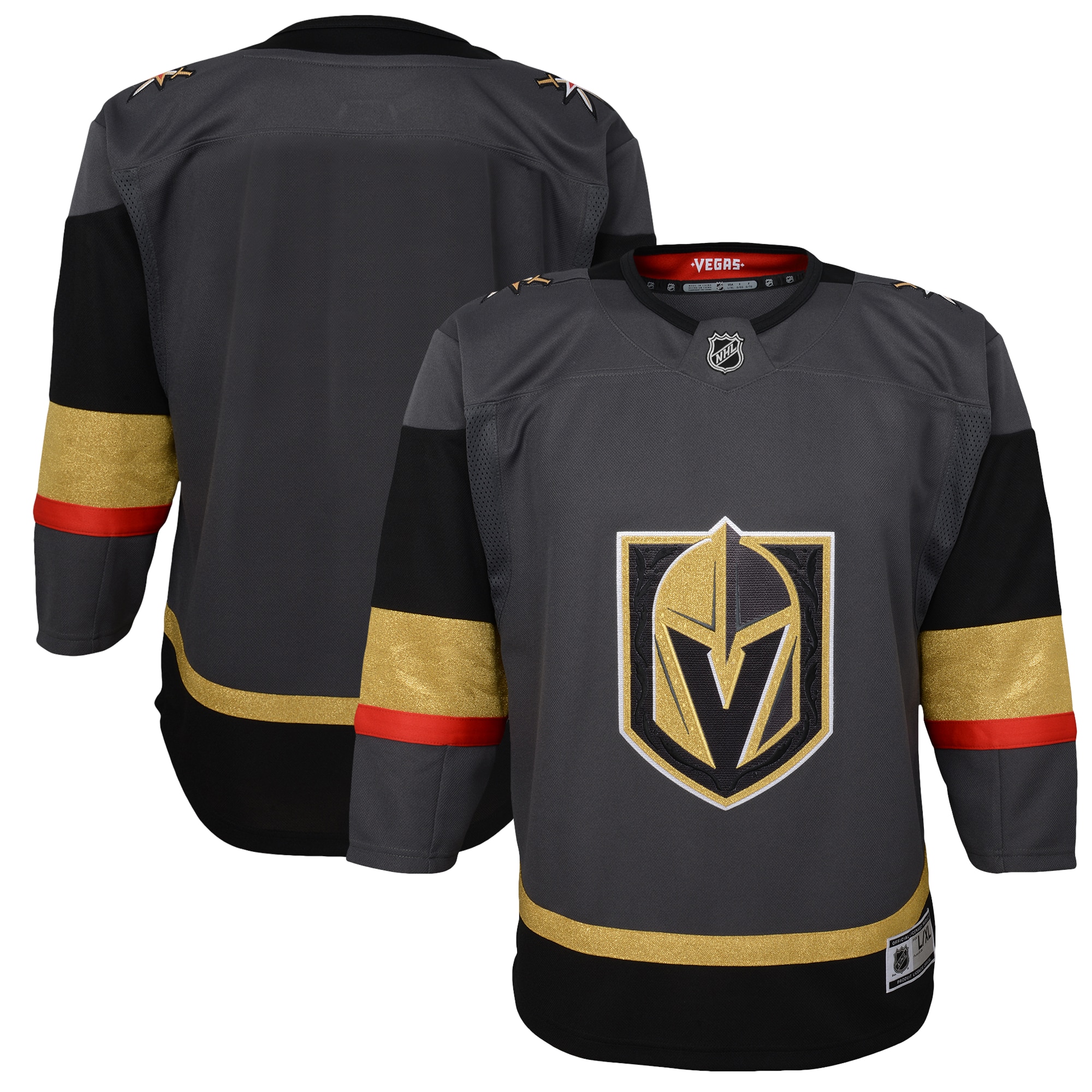 Youth Vegas Golden Knights Gray Alternate Premier Blank Jersey - JS425 