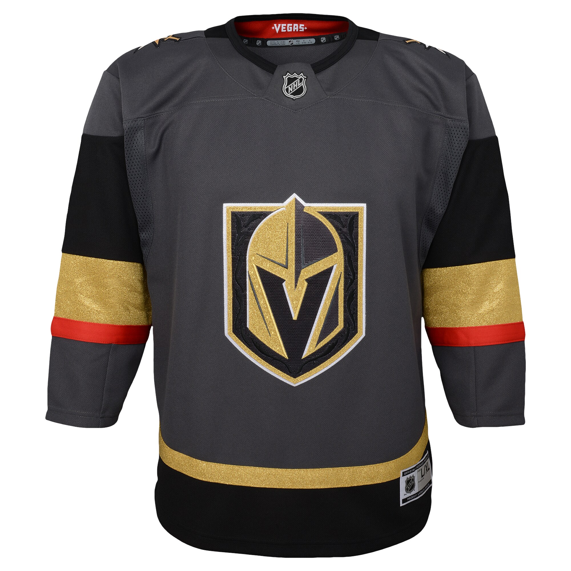 Alternative view of Youth Vegas Golden Knights Gray Alternate Premier Blank Jersey - JS425 