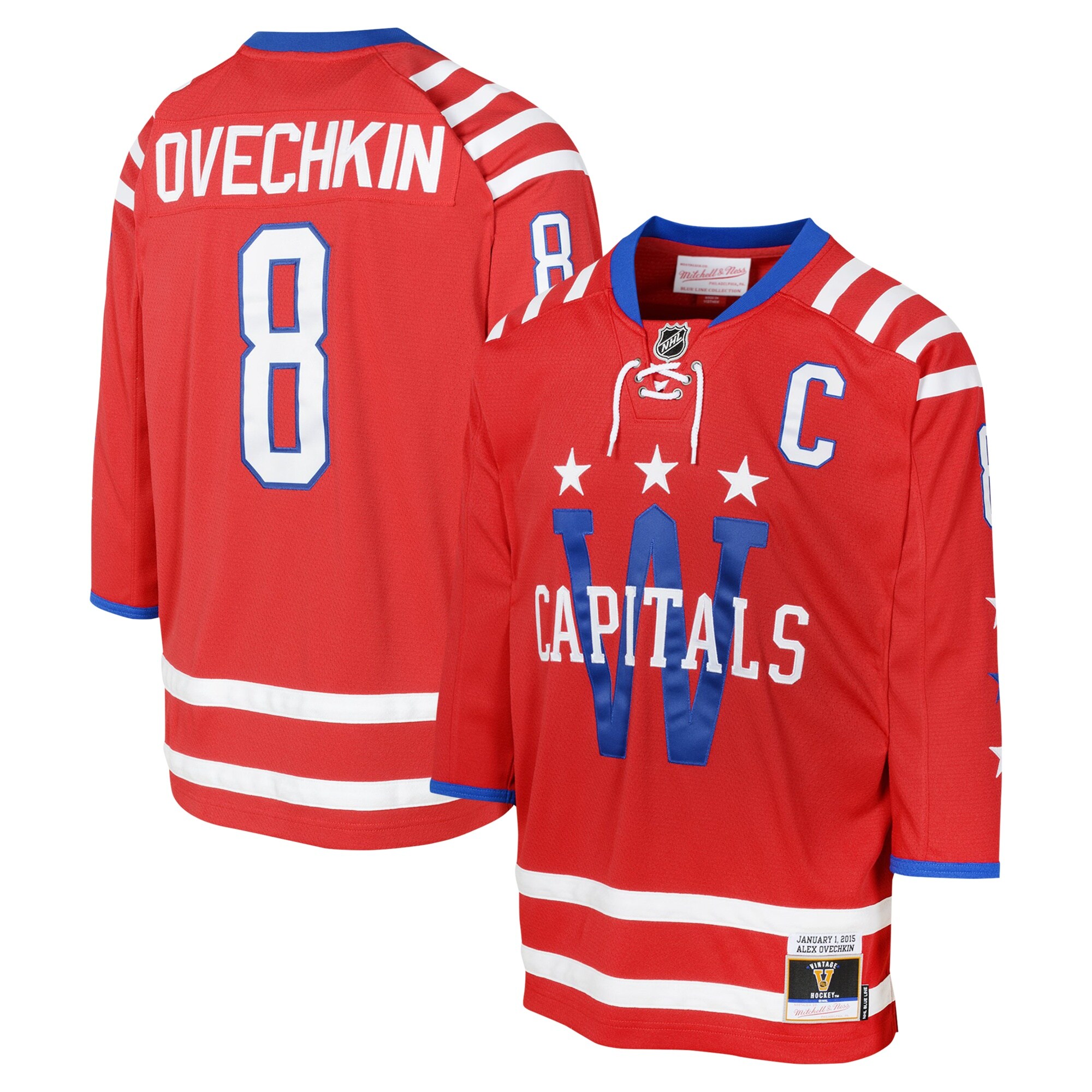 Youth Washington Capitals Alexander Ovechkin Mitchell & Ness Red 2015 Blue Line Player Jersey - JS433 