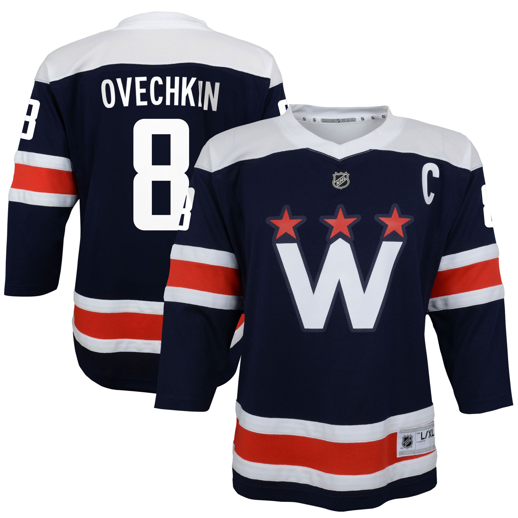 Youth Washington Capitals Alexander Ovechkin Navy 2020/21 Alternate Player Jersey - JS417 
