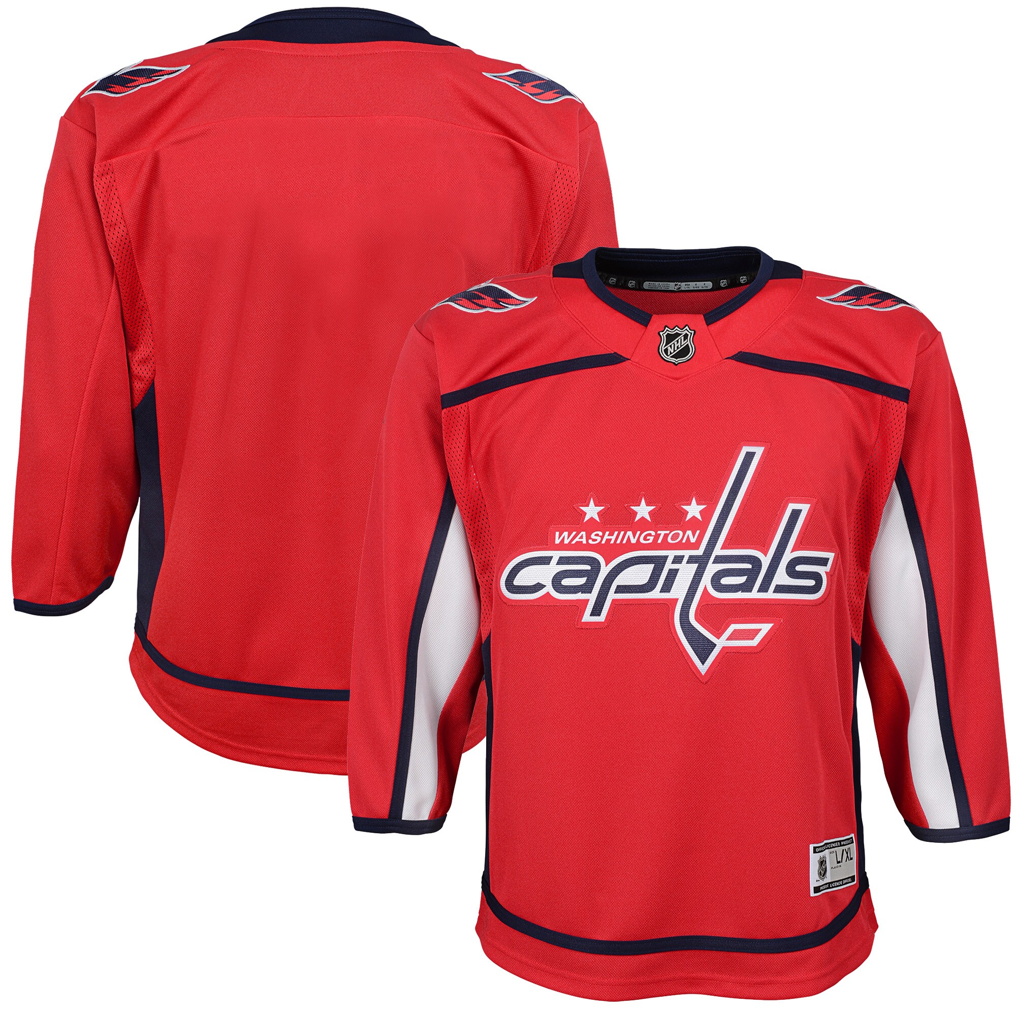 Youth Washington Capitals Red Home Blank Premier Jersey - JS353 