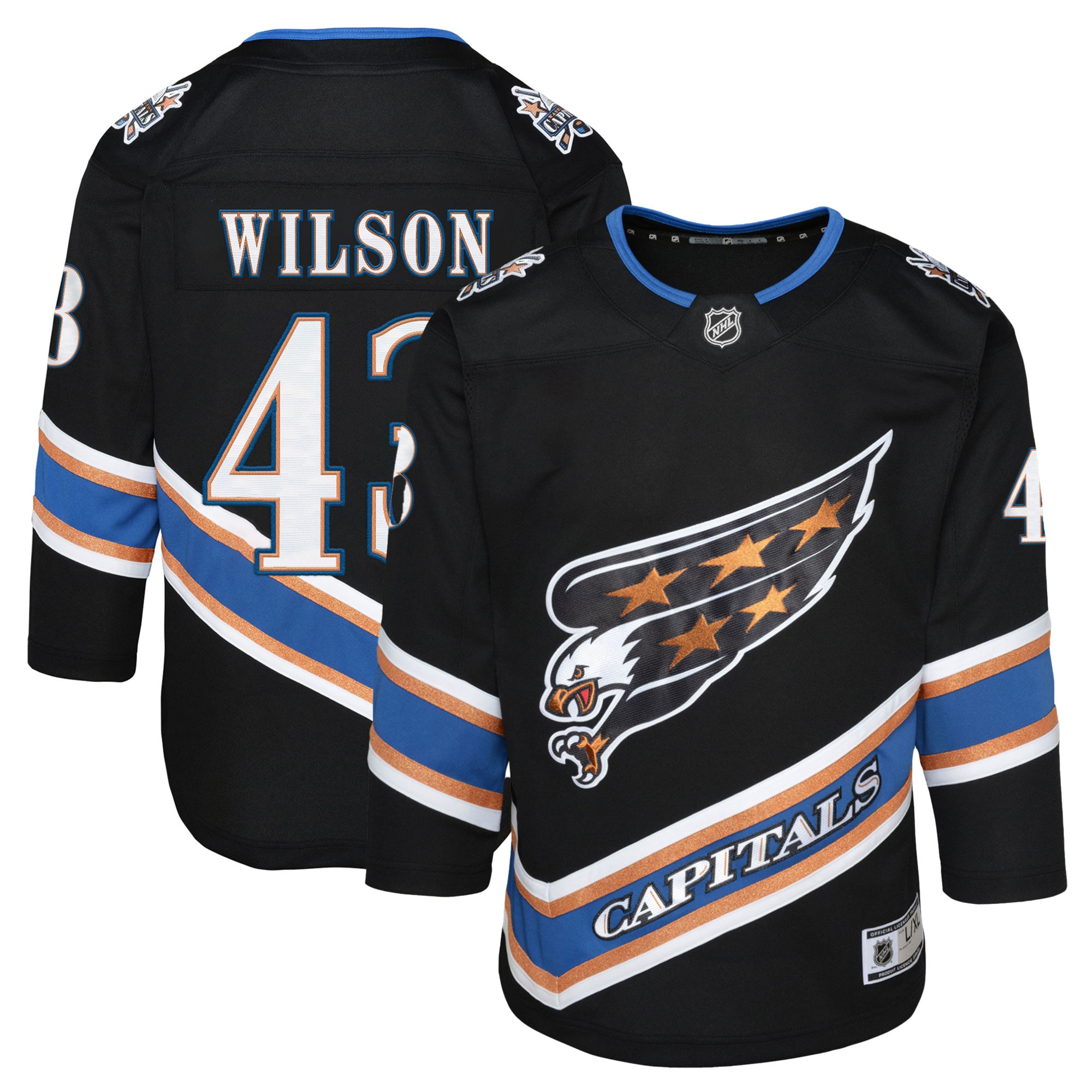 Youth Washington Capitals Tom Wilson Black Alternate 50th Anniversary Premier Player Jersey - JS278 