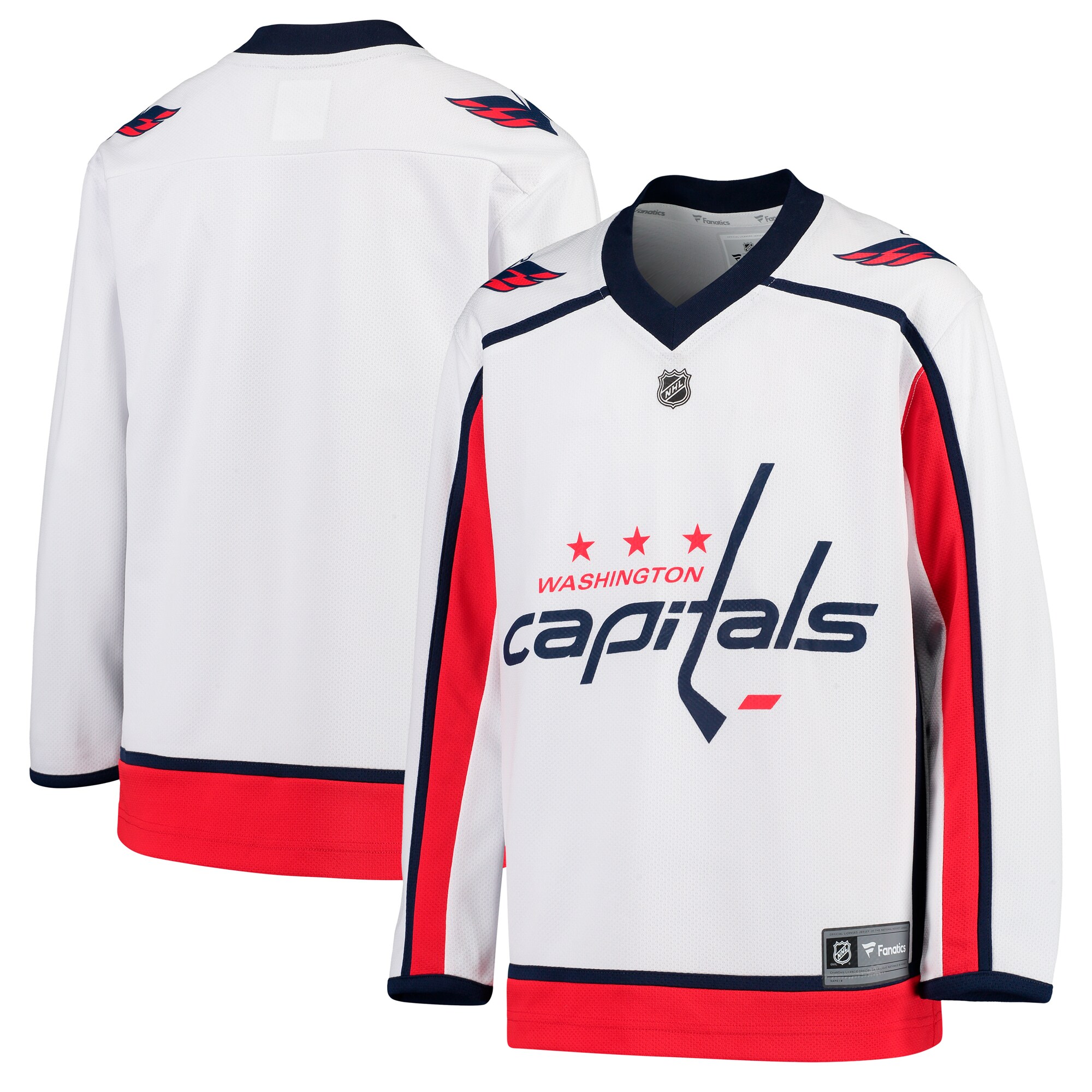 Youth Washington Capitals White Away Blank Jersey - JS821 