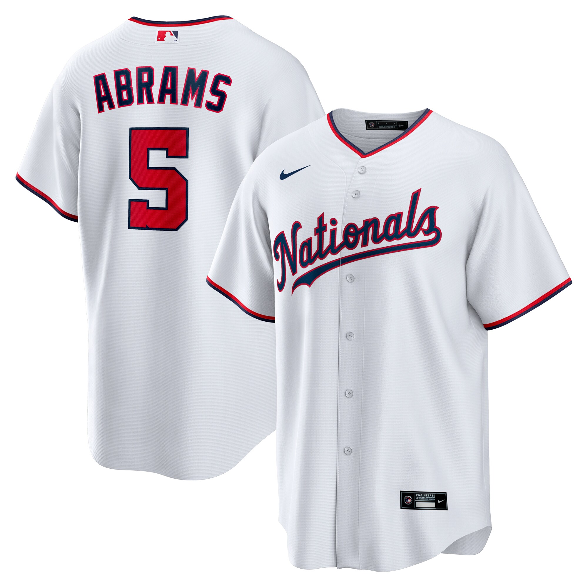 Youth Washington Nationals CJ Abrams White Home Player Jersey - JS218 