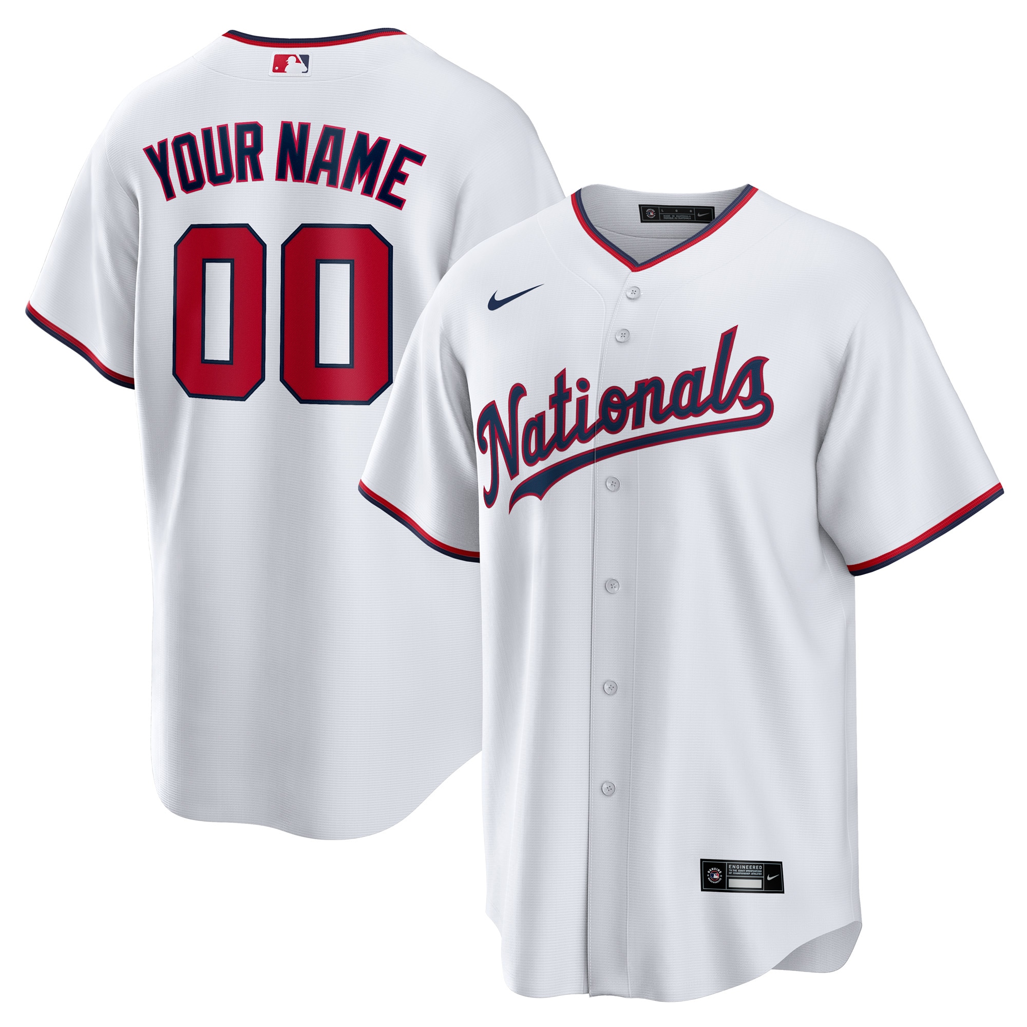 Youth Washington Nationals White Custom Jersey - JS553 