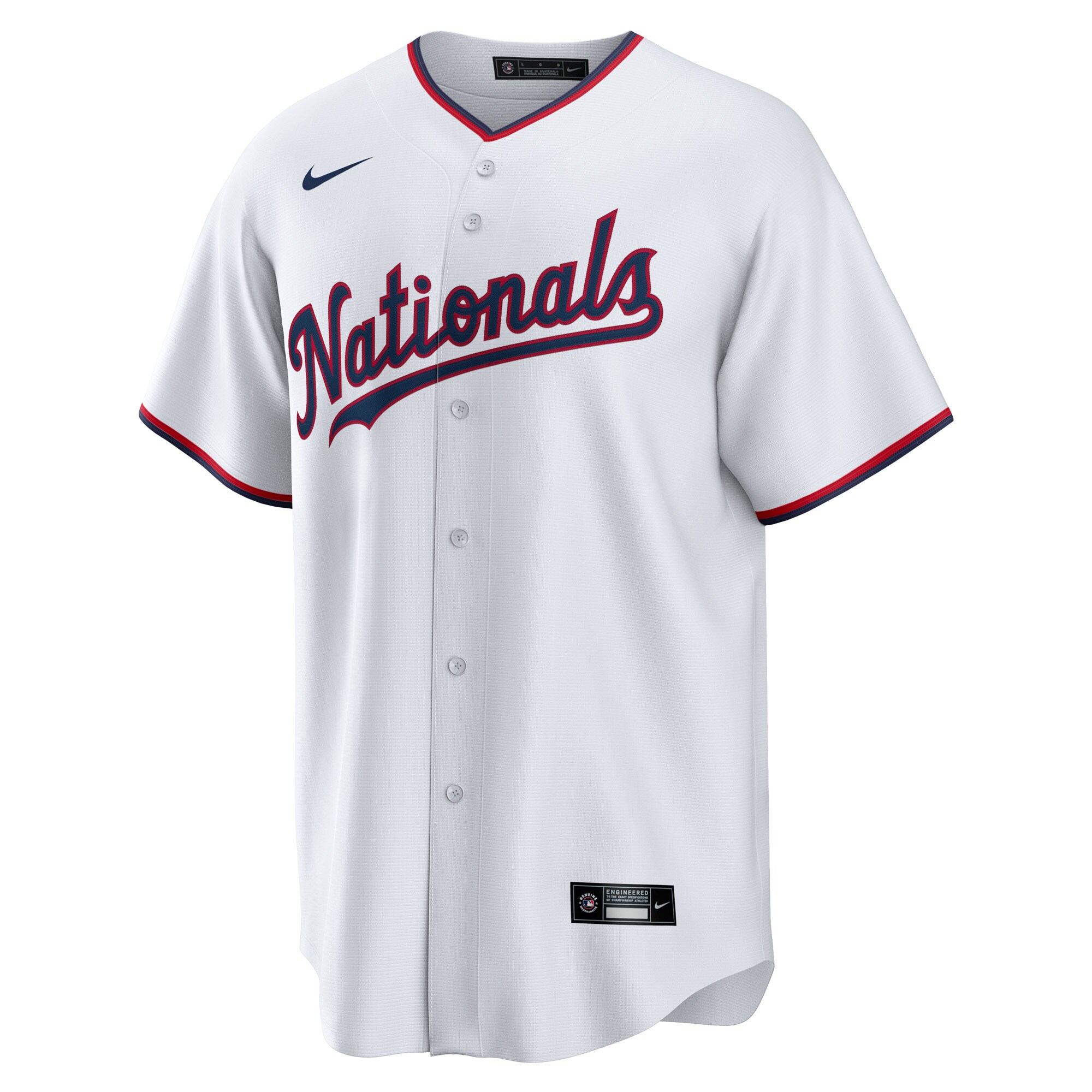 Alternative view of Youth Washington Nationals White Custom Jersey - JS553 