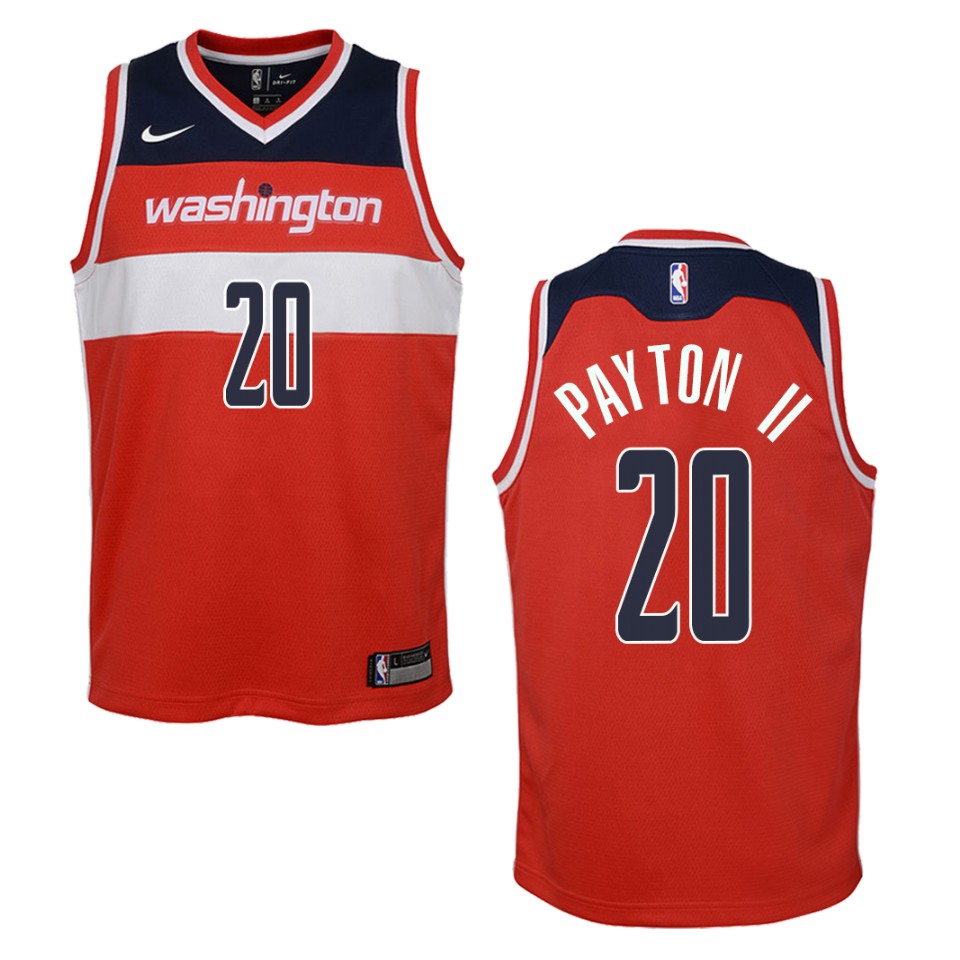 Youth Washington Wizards #20 Gary Payton Ii Icon Swingman Jersey - Red