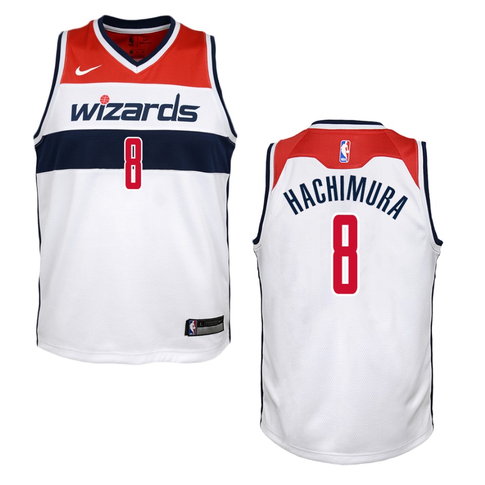 Youth Washington Wizards #8 Rui Hachimura Association Swingman Jersey - White