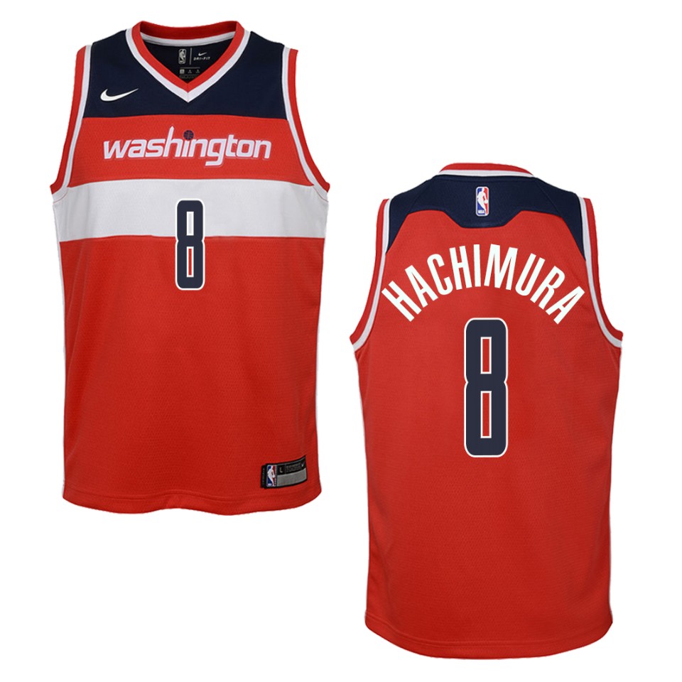 Youth Washington Wizards #8 Rui Hachimura Icon Swingman Jersey - Red