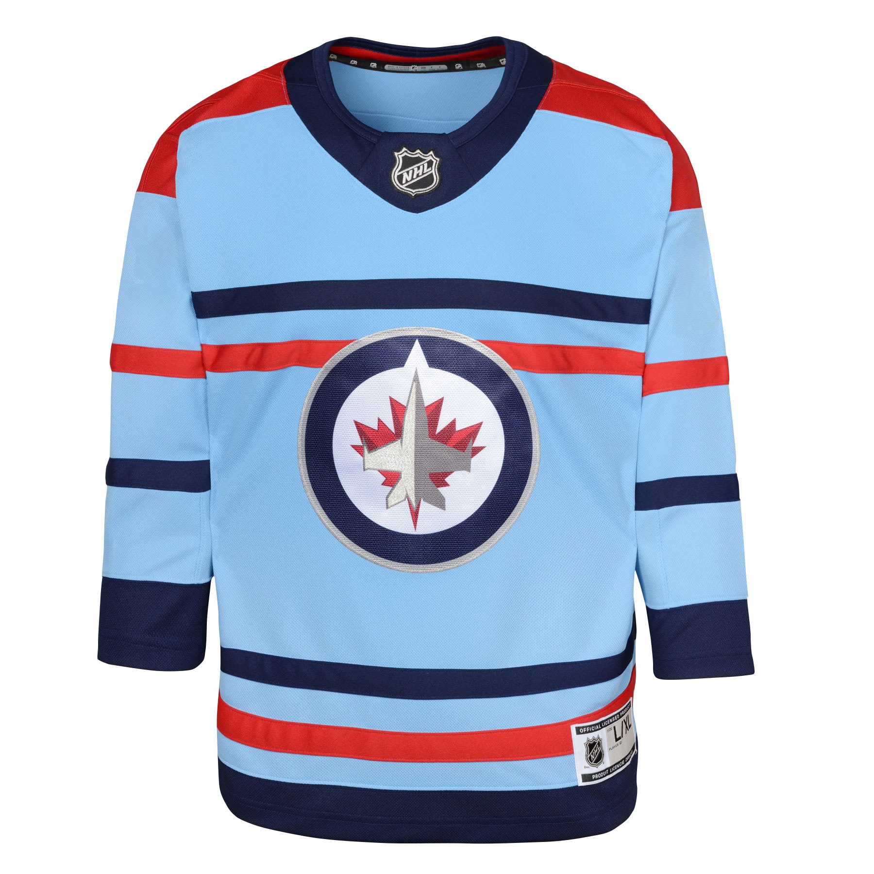 Alternative view of Youth Winnipeg Jets Light Blue Anniversary Premier Jersey - JS979 