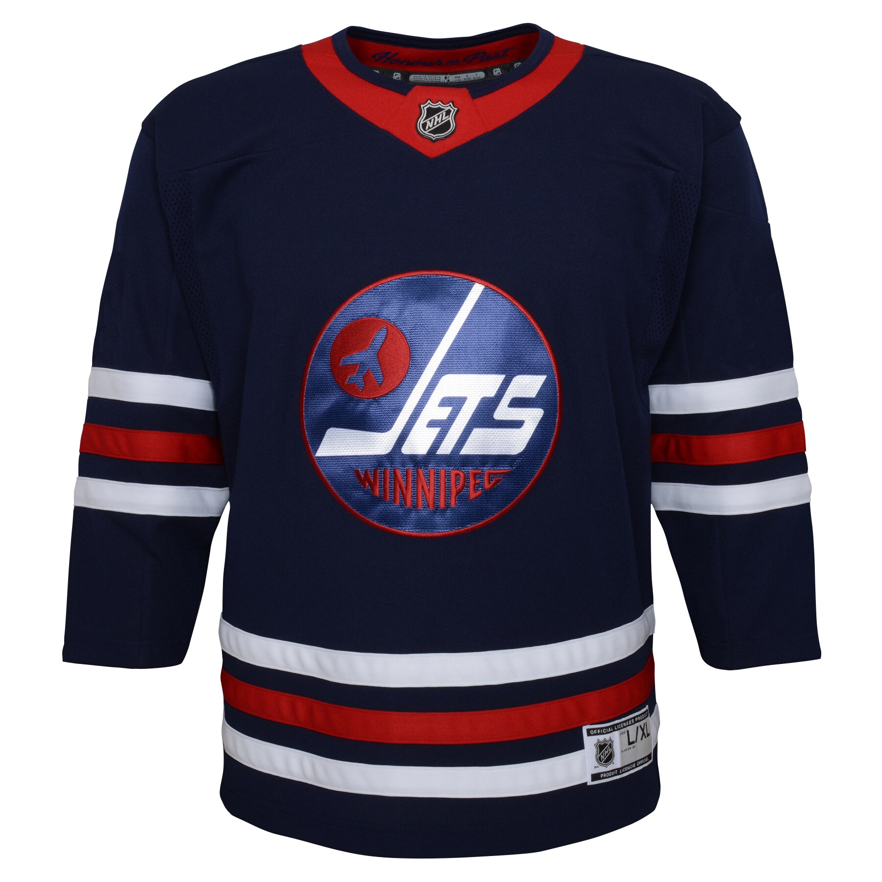 Alternative view of Youth Winnipeg Jets Navy 2021/22 Alternate Premier Jersey - JS767 