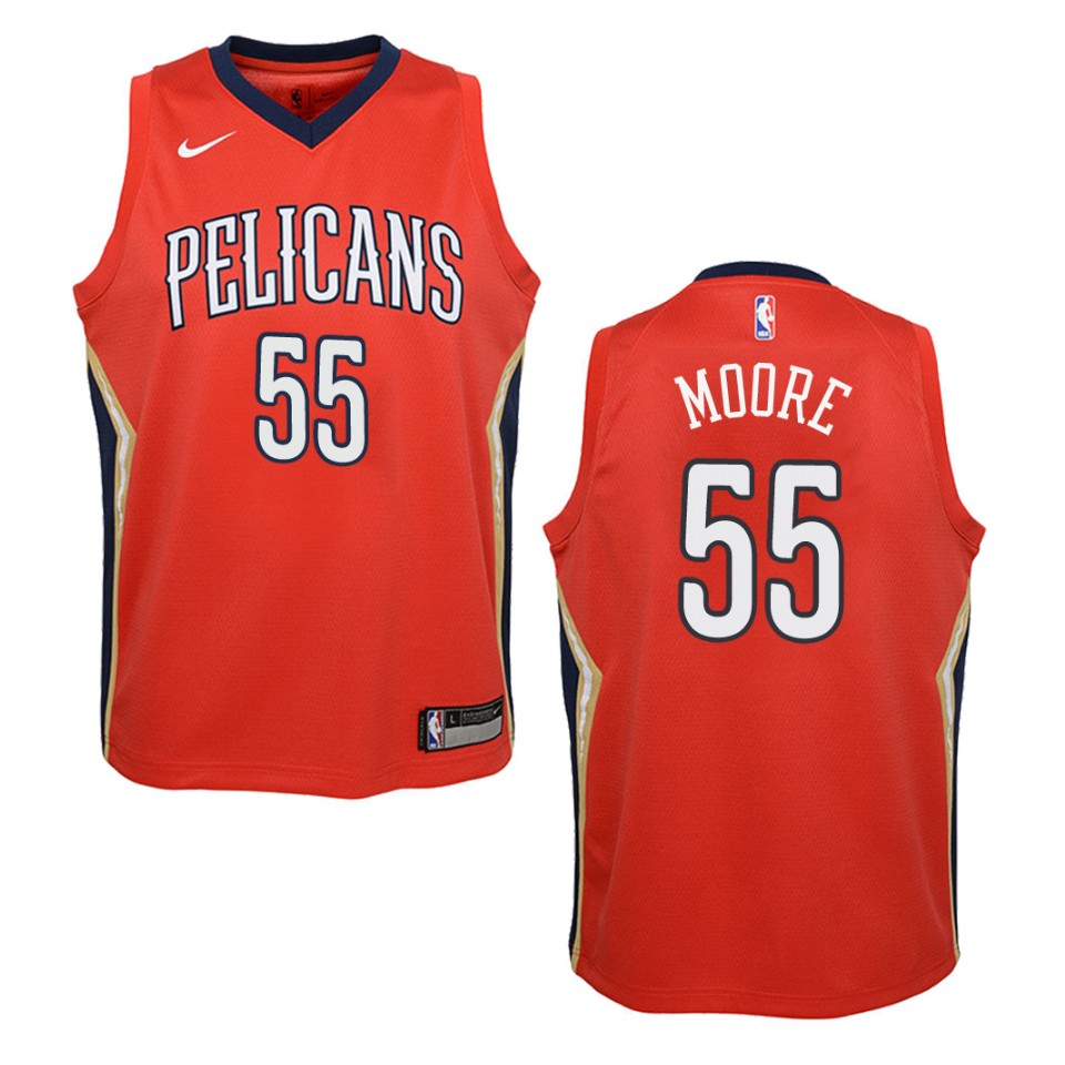 Youth's New Orleans Pelicans #55 E'twaun Moore Statement Swingman Jersey - Red