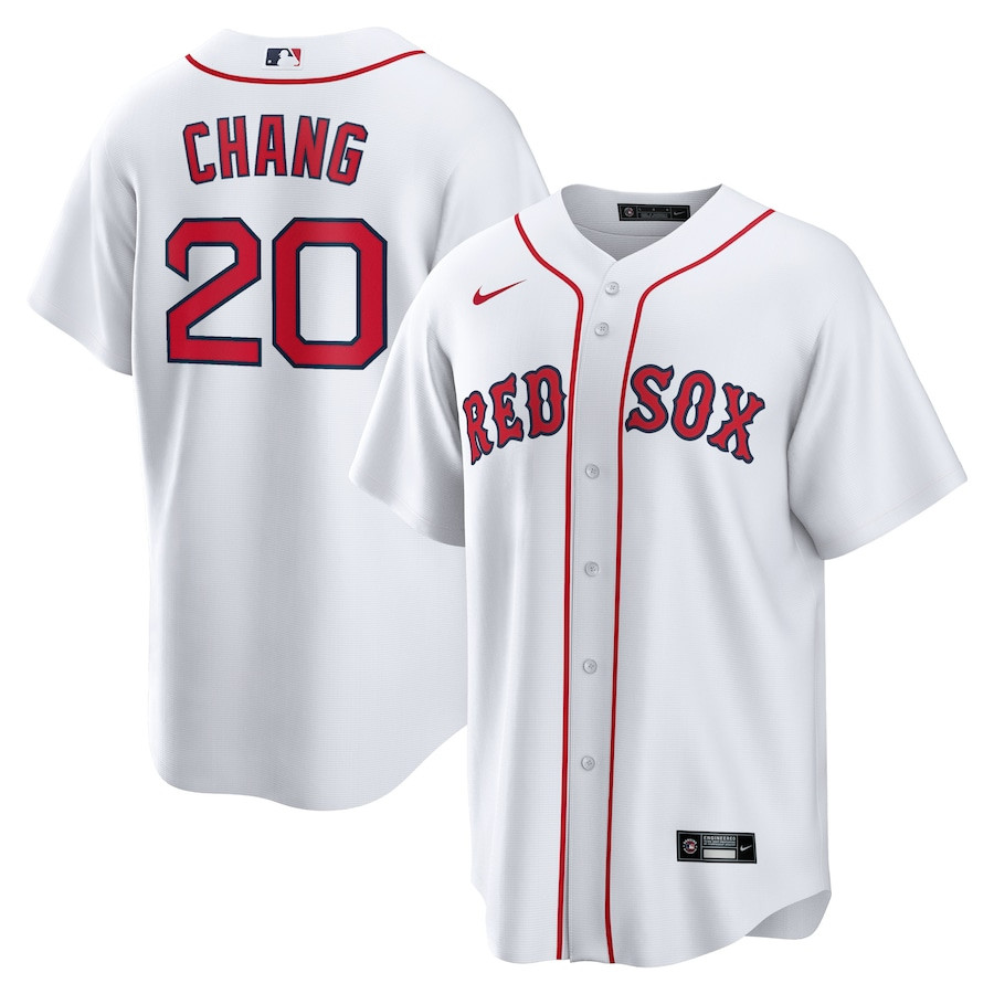 Yu Chang 20 Boston Red Sox Home Men Jersey - White