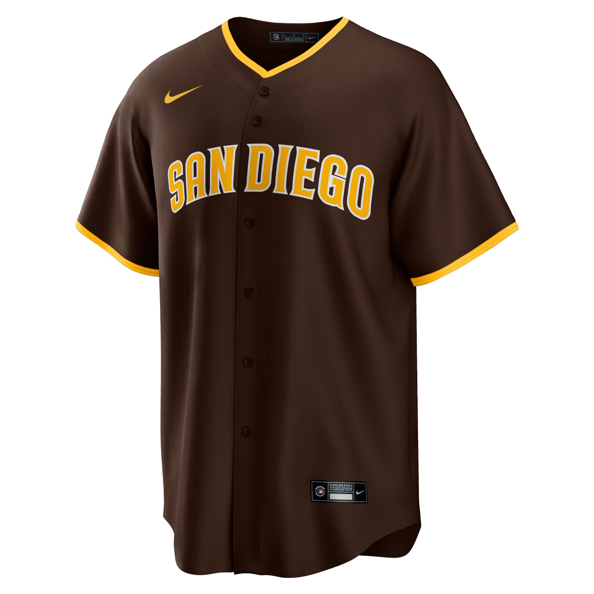 Alternative view of Yu Darvish San Diego Padres Alternate Replica Player Jersey – Brown
