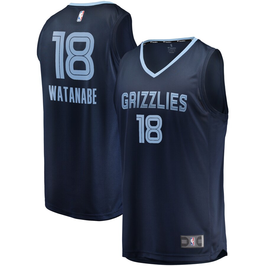 Yuta Watanabe Memphis Grizzlies Fanatics Branded Fast Break Replica Player Jersey - Icon Edition - Navy
