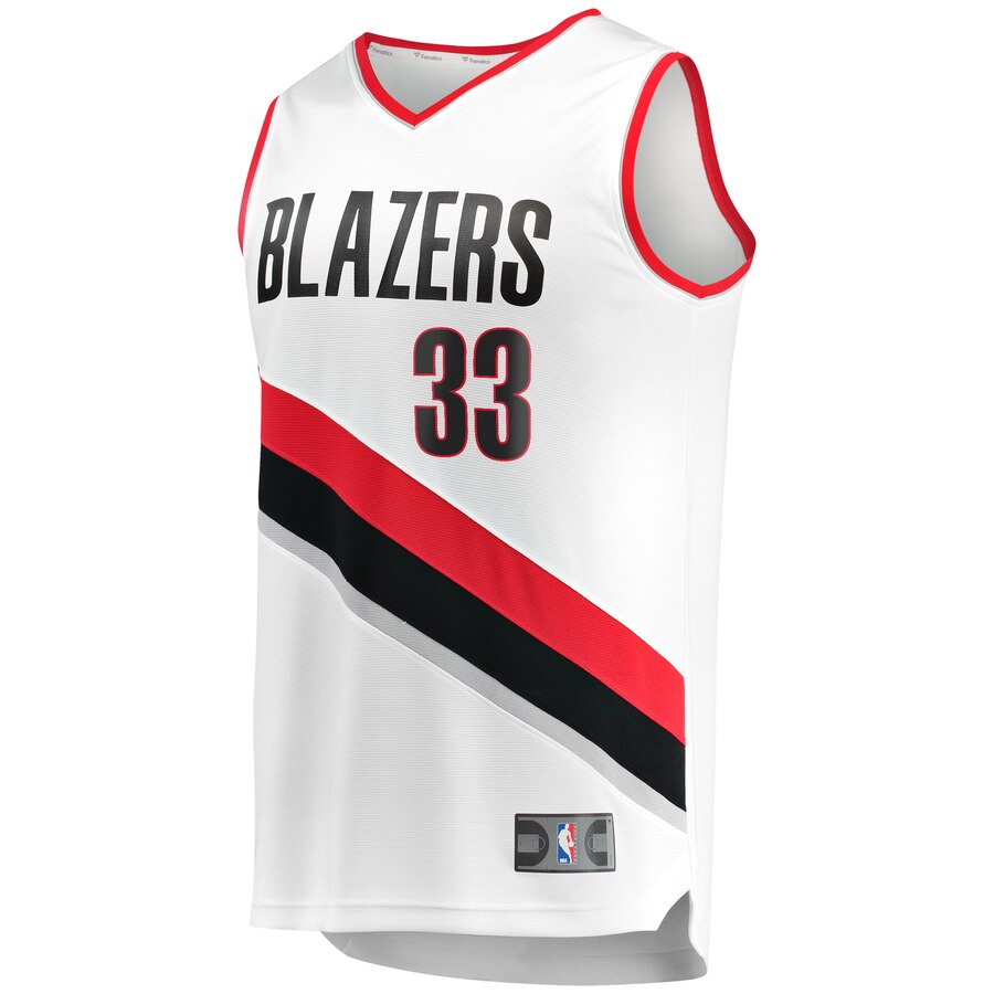 Alternative view of Zach Collins Portland Trail Blazers Fanatics Branded Fast Break Player Jersey – Association Edition – White