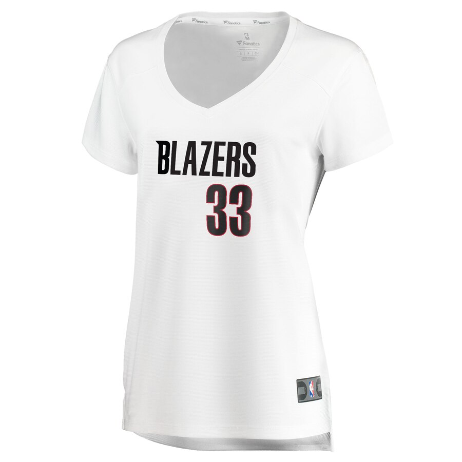 Alternative view of Zach Collins Portland Trail Blazers Fanatics Branded Women's Fast Break Player Jersey - Association Edition - White