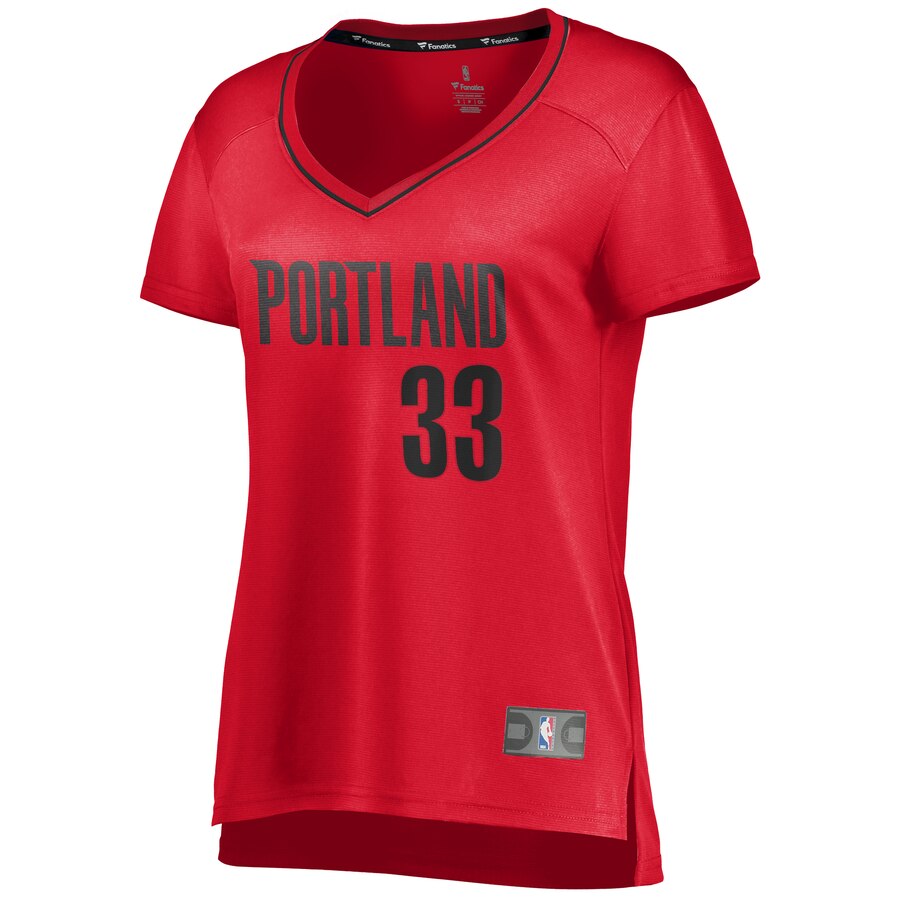 Alternative view of Zach Collins Portland Trail Blazers Fanatics Branded Women's Fast Break Player Jersey - Statement Edition - Red