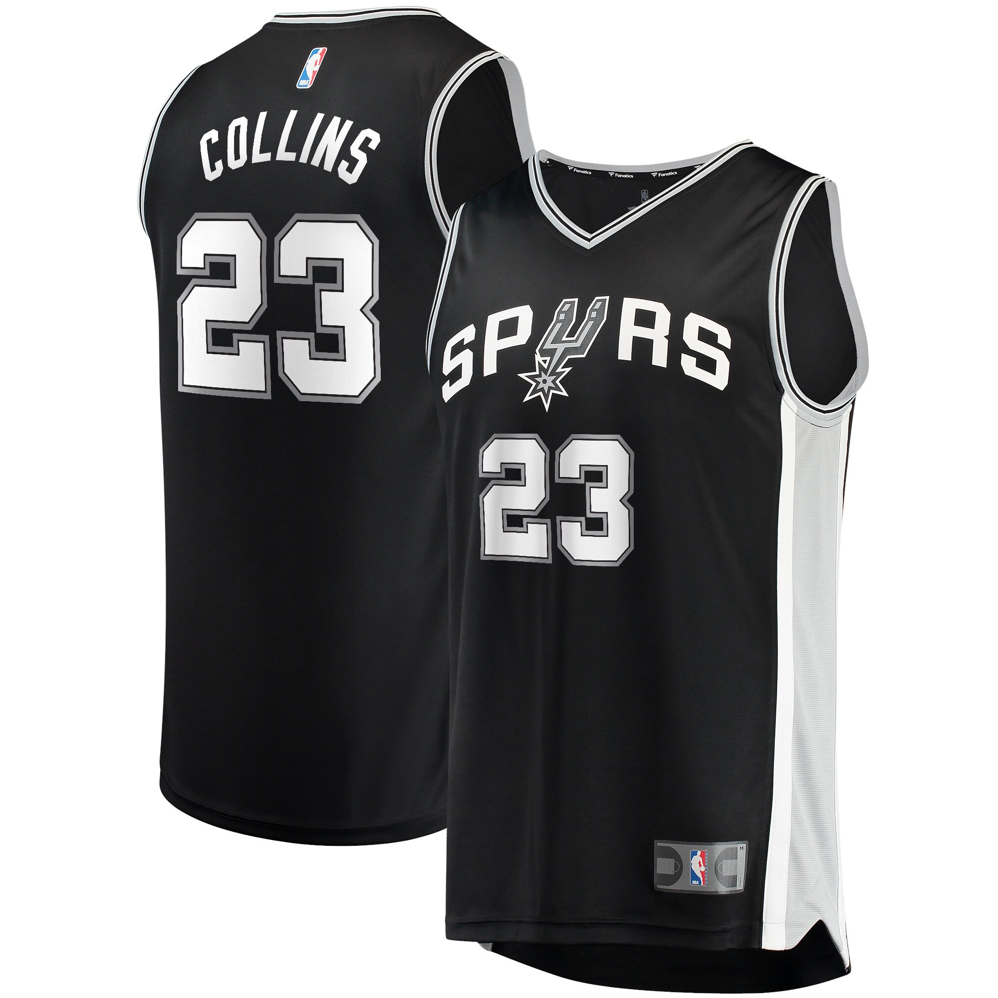 Alternative view of Zach Collins San Antonio Spurs Fanatics Branded 2021/22 Fast Break Replica Jersey - Icon Edition - Black